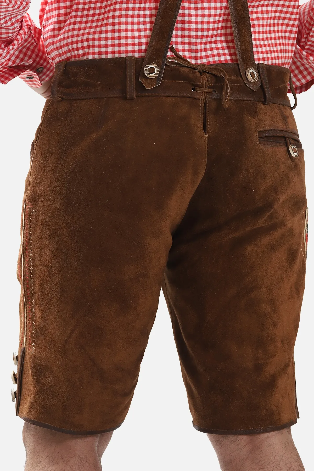 Adler Embroidered Brown Lederhosen Shorts for Men - Image 6