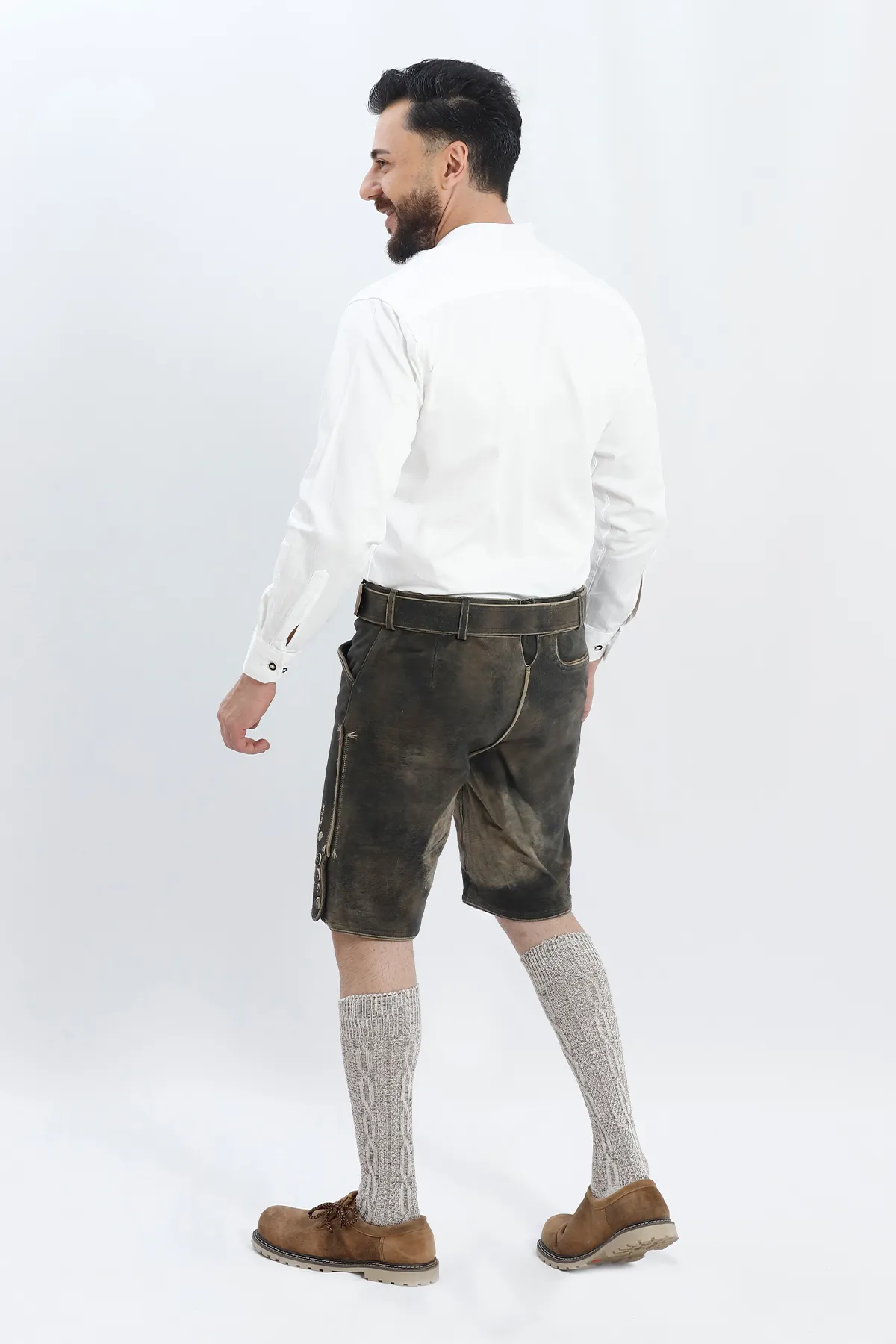 Alpine Pleated White Bavarian Shirt for Men - Image 5