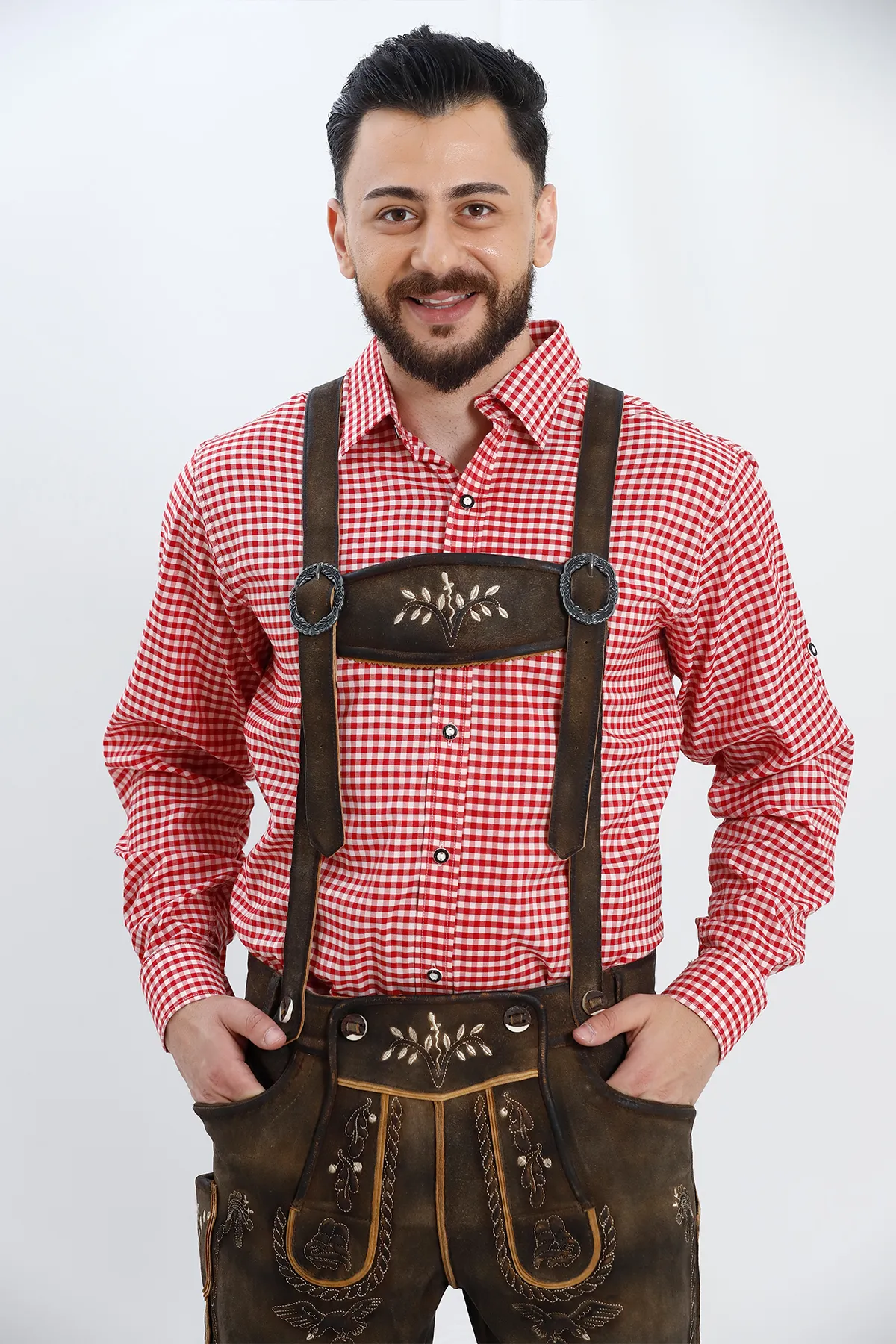 Authentic German Bundhosen For Men in Vintage Brown - Image 5
