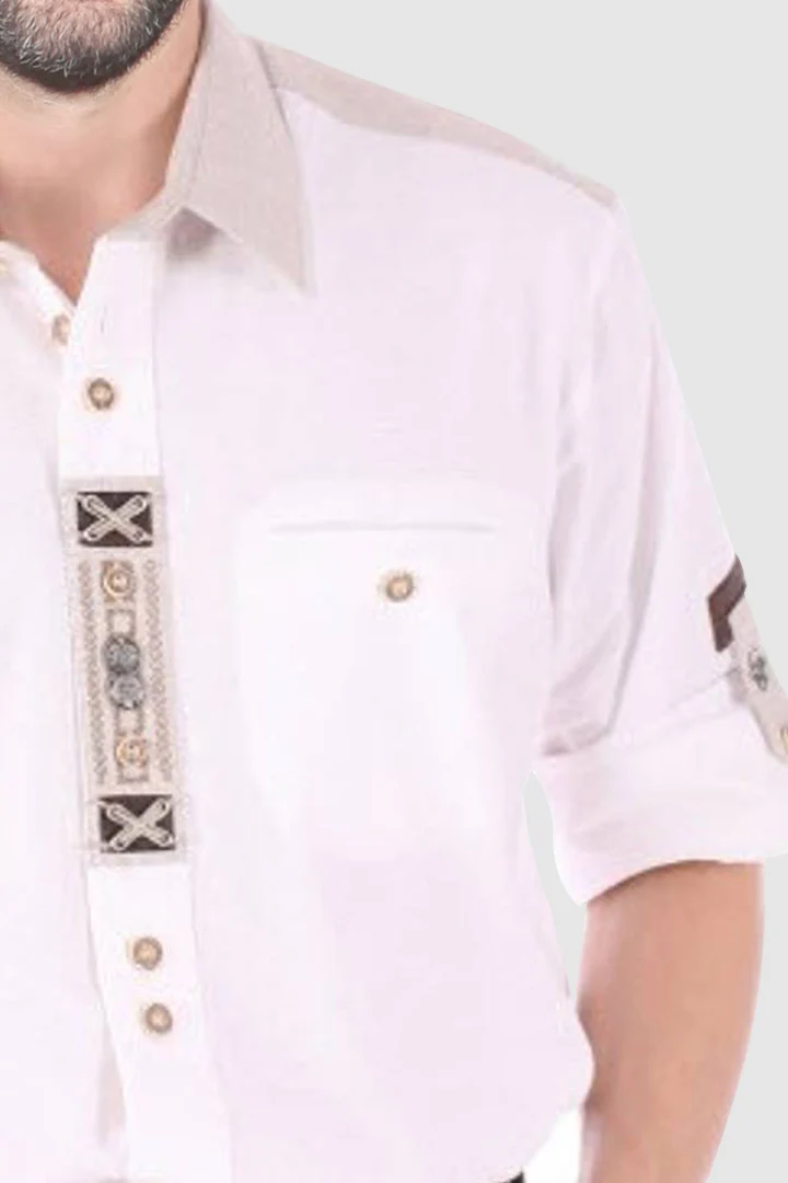 Bavarian Box Embroidered Shirt White - Image 3