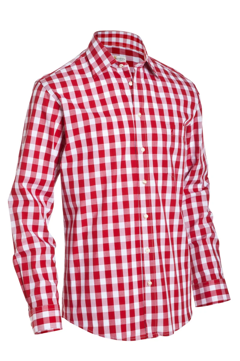Bavarian Checkered Shirt Dark Red - Image 6