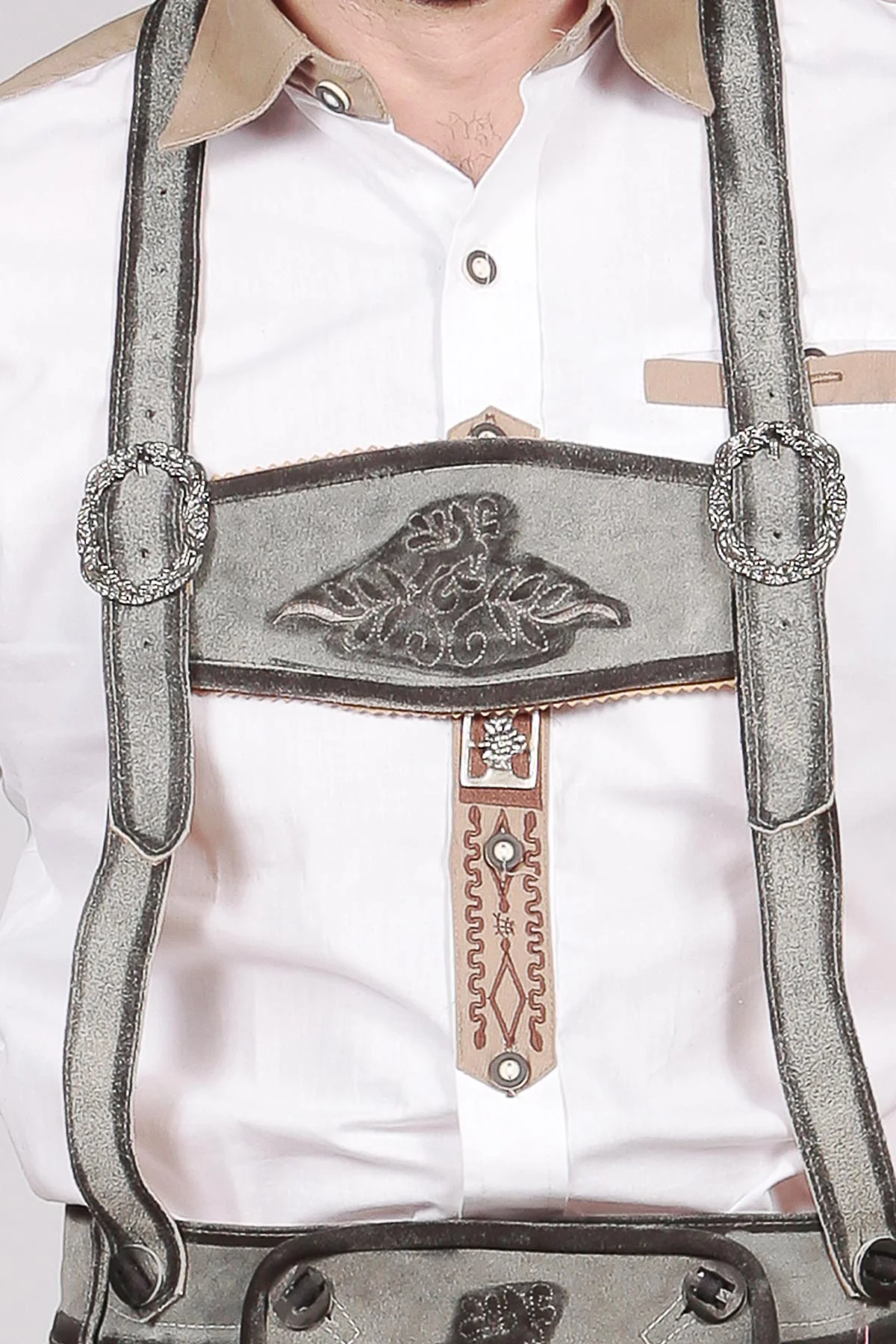 Bavarian Classic Long Bundhosen Gray - Image 6