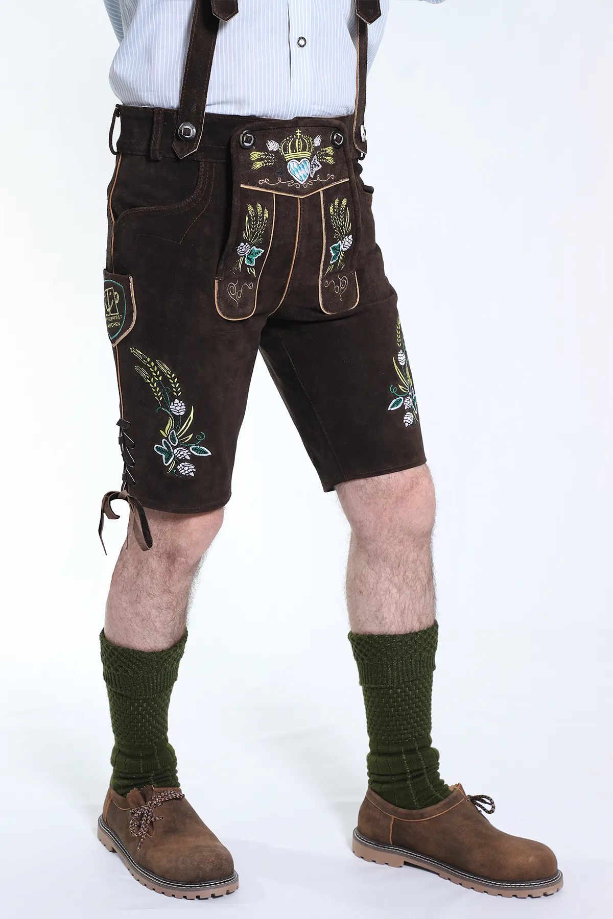 Bavarian Herren Lederhosen Dark brown - Image 3