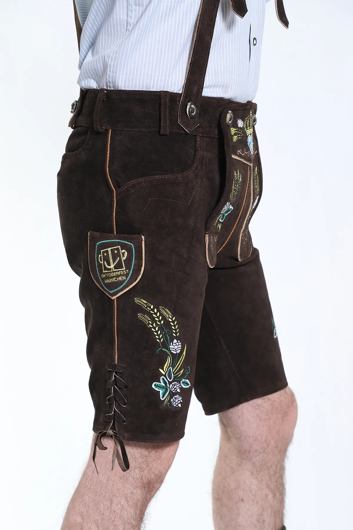 Bavarian Herren Lederhosen Dark brown - Image 4