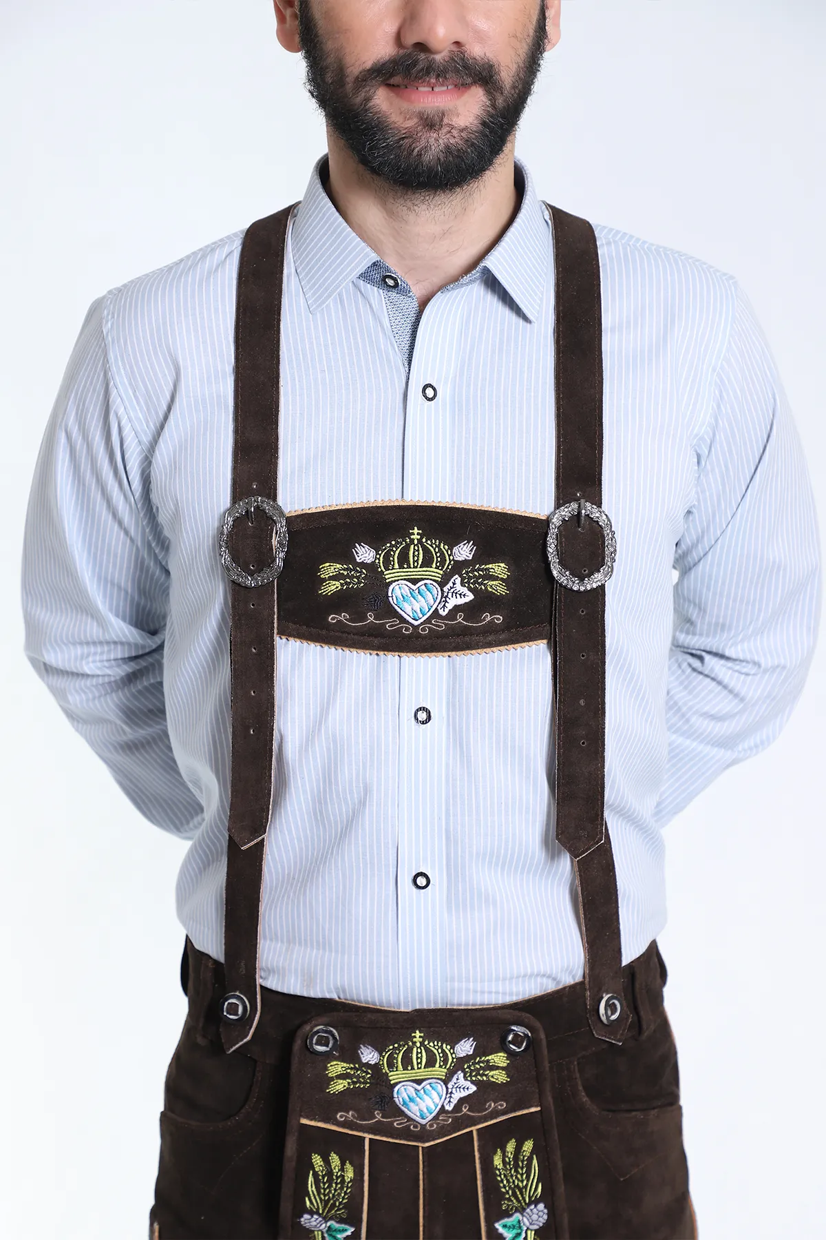 Bavarian Herren Lederhosen Dark brown - Image 5