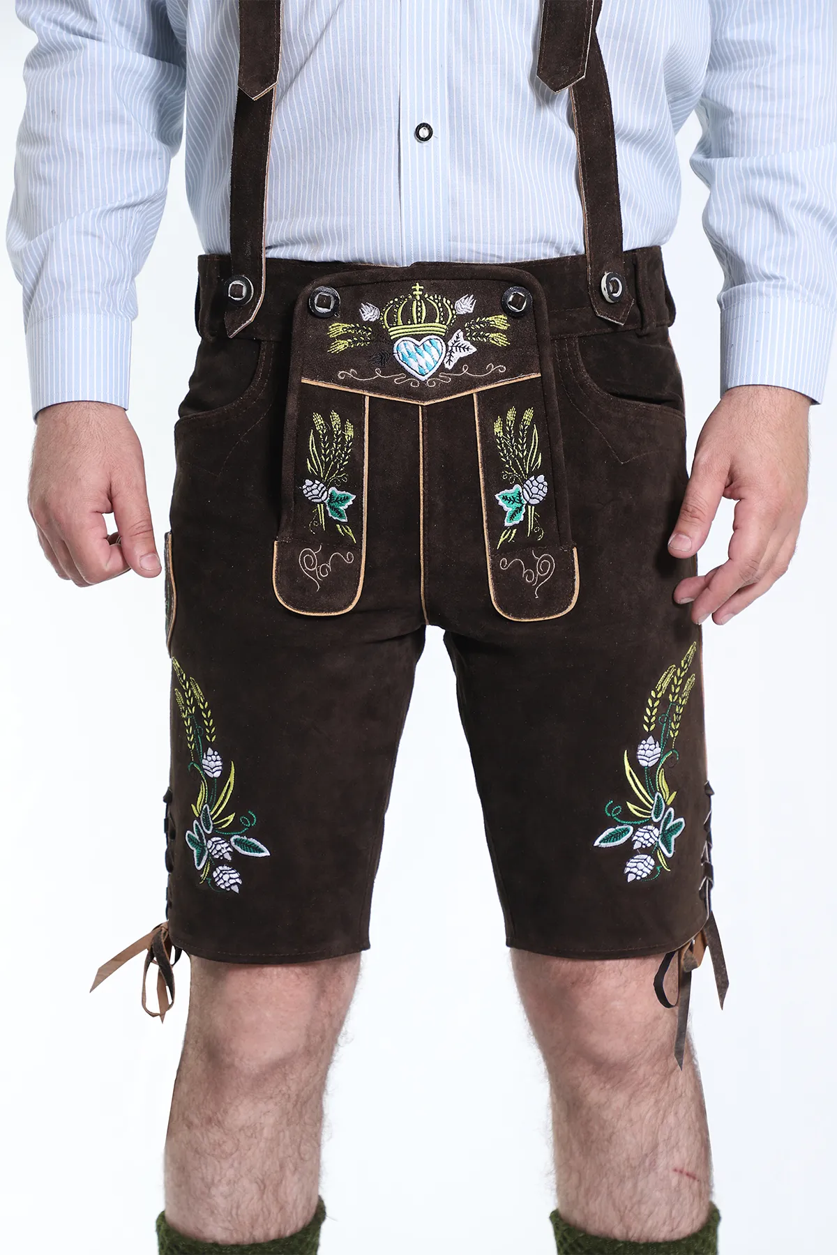 Bavarian Herren Lederhosen Dark Brown Set - Image 3