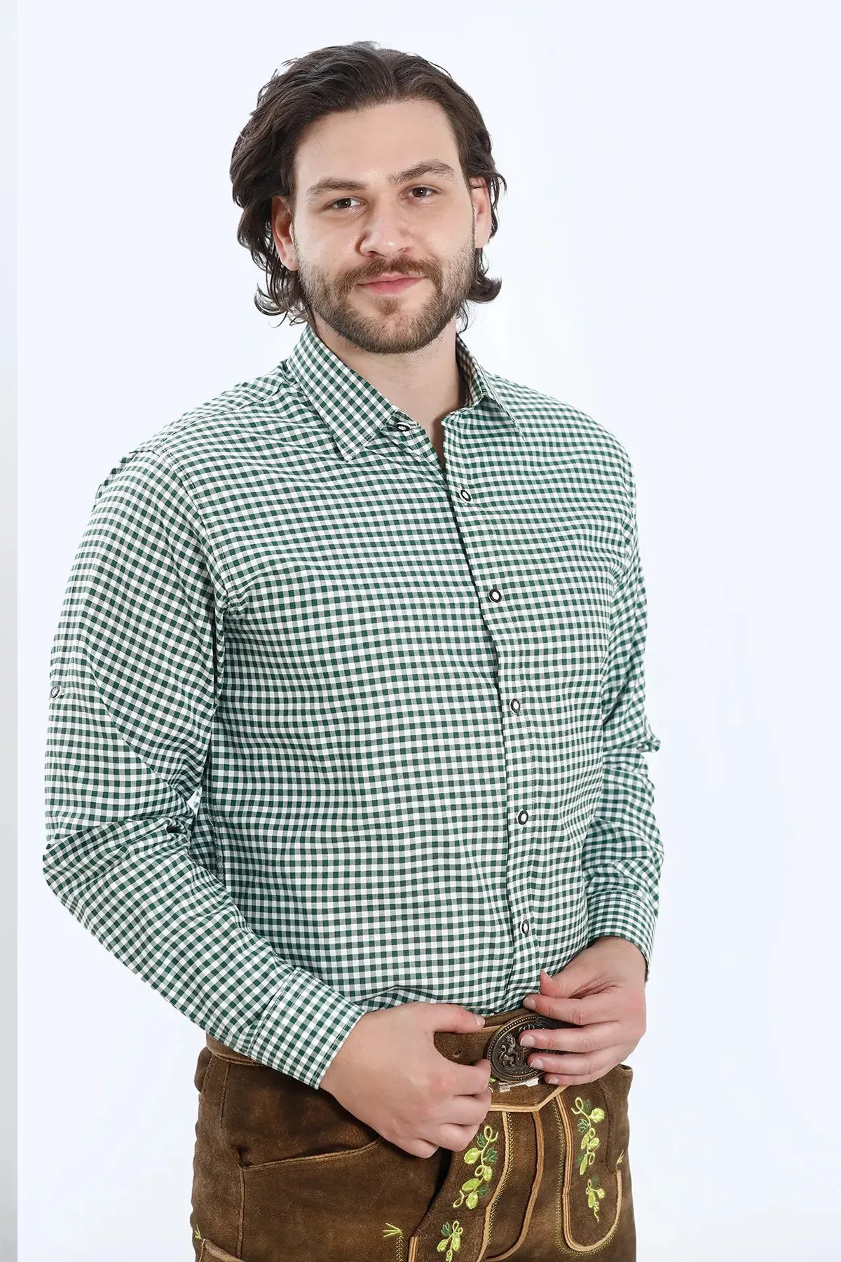 Bavarian Slim Shirt Pine Green - Image 4