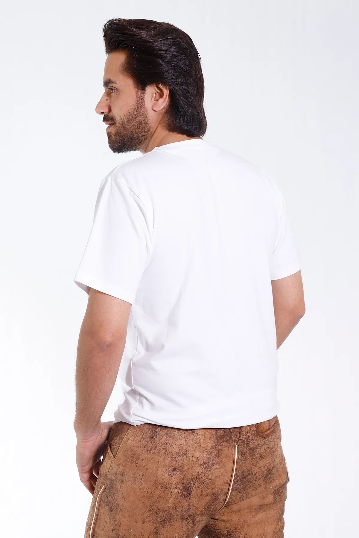 Bavarian White T-Shirt with Golden Eagle Graphics - Image 3