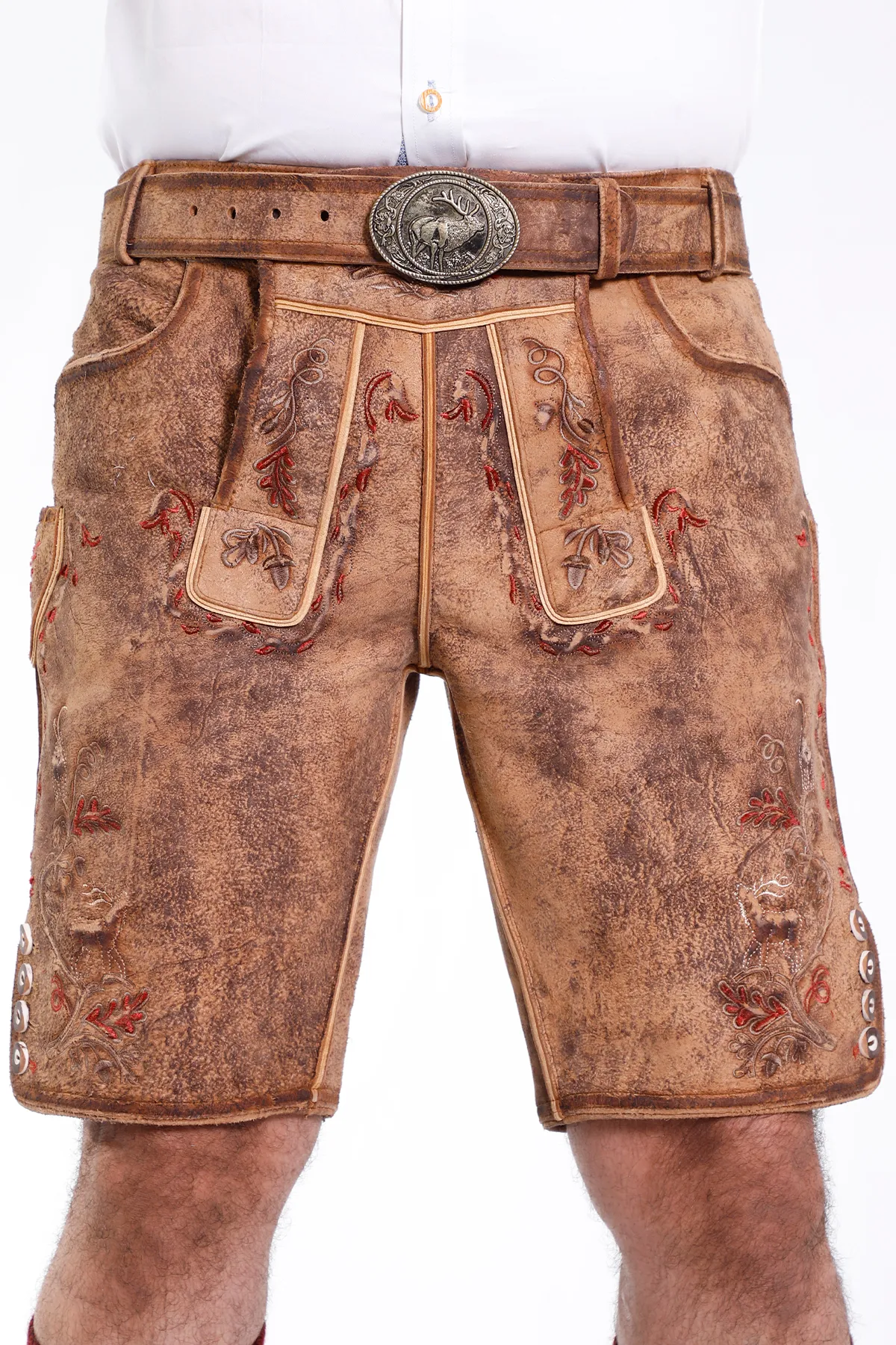 Traditional Lederhosen Men in Vintage Brown - Image 2