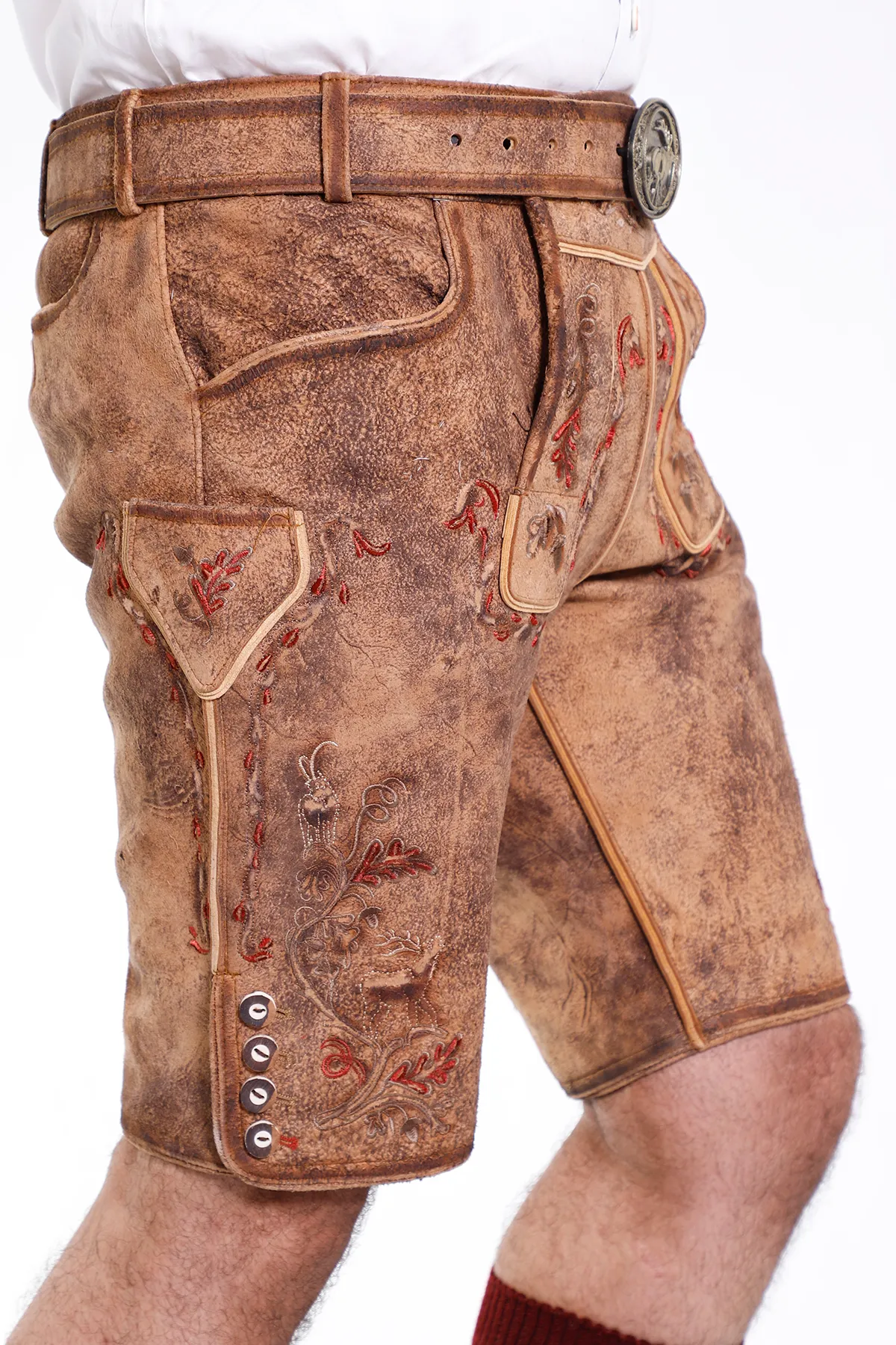 Traditional Lederhosen Men in Vintage Brown - Image 4