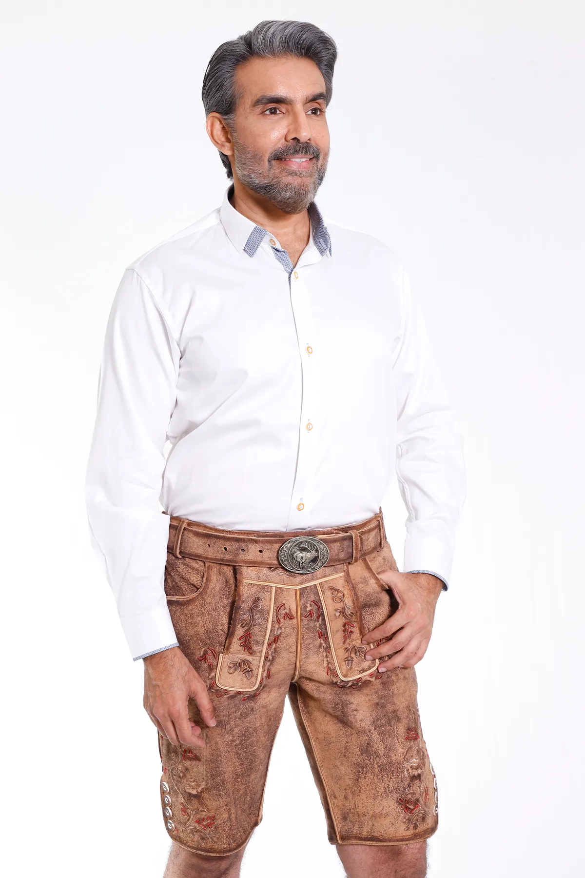 Traditional Lederhosen Men in Vintage Brown - Image 5