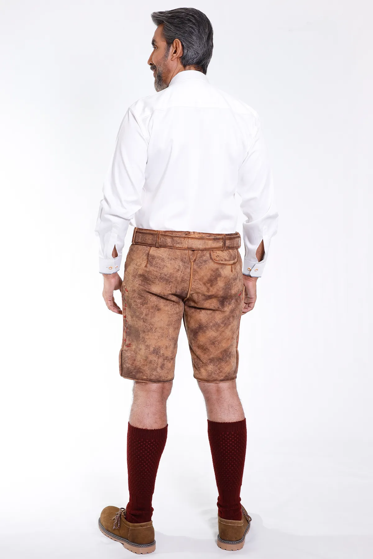 Traditional Lederhosen Men in Vintage Brown - Image 7