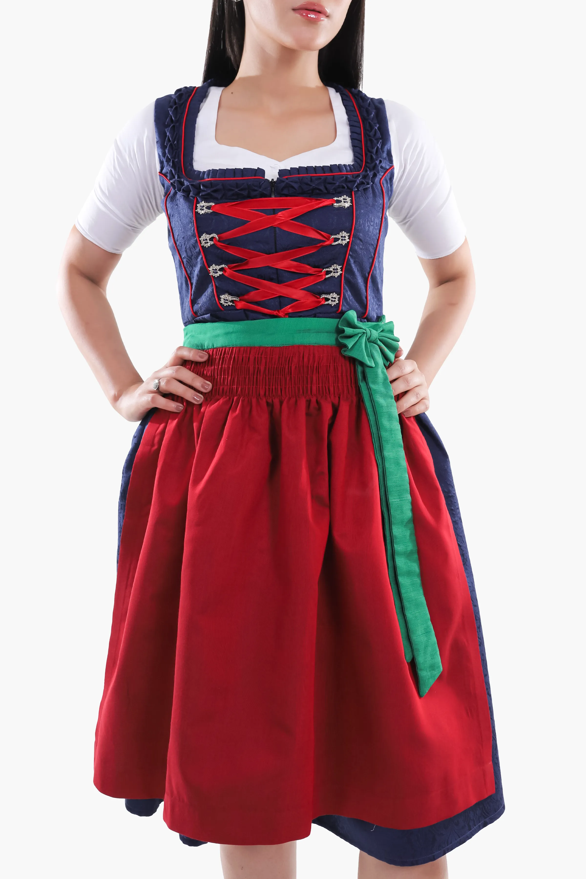 Charming Blue Traditional Dirndl Bavarian Style - Image 3