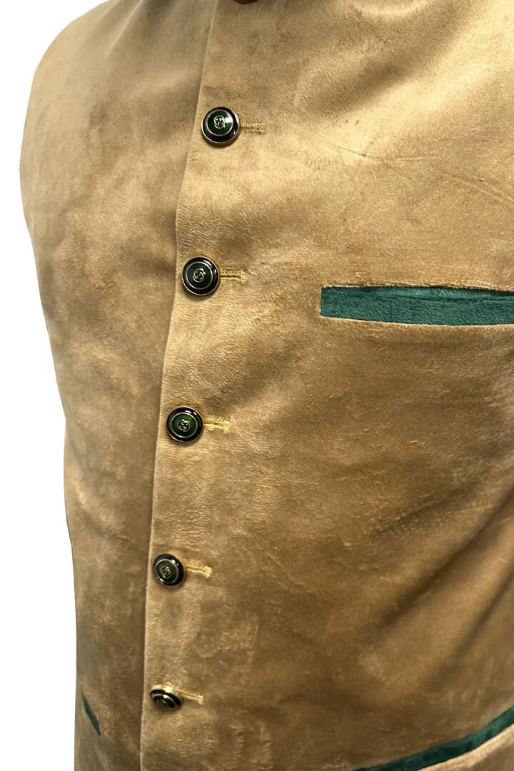 Chestnut Golden Brown Leather Waistcoat - Image 2