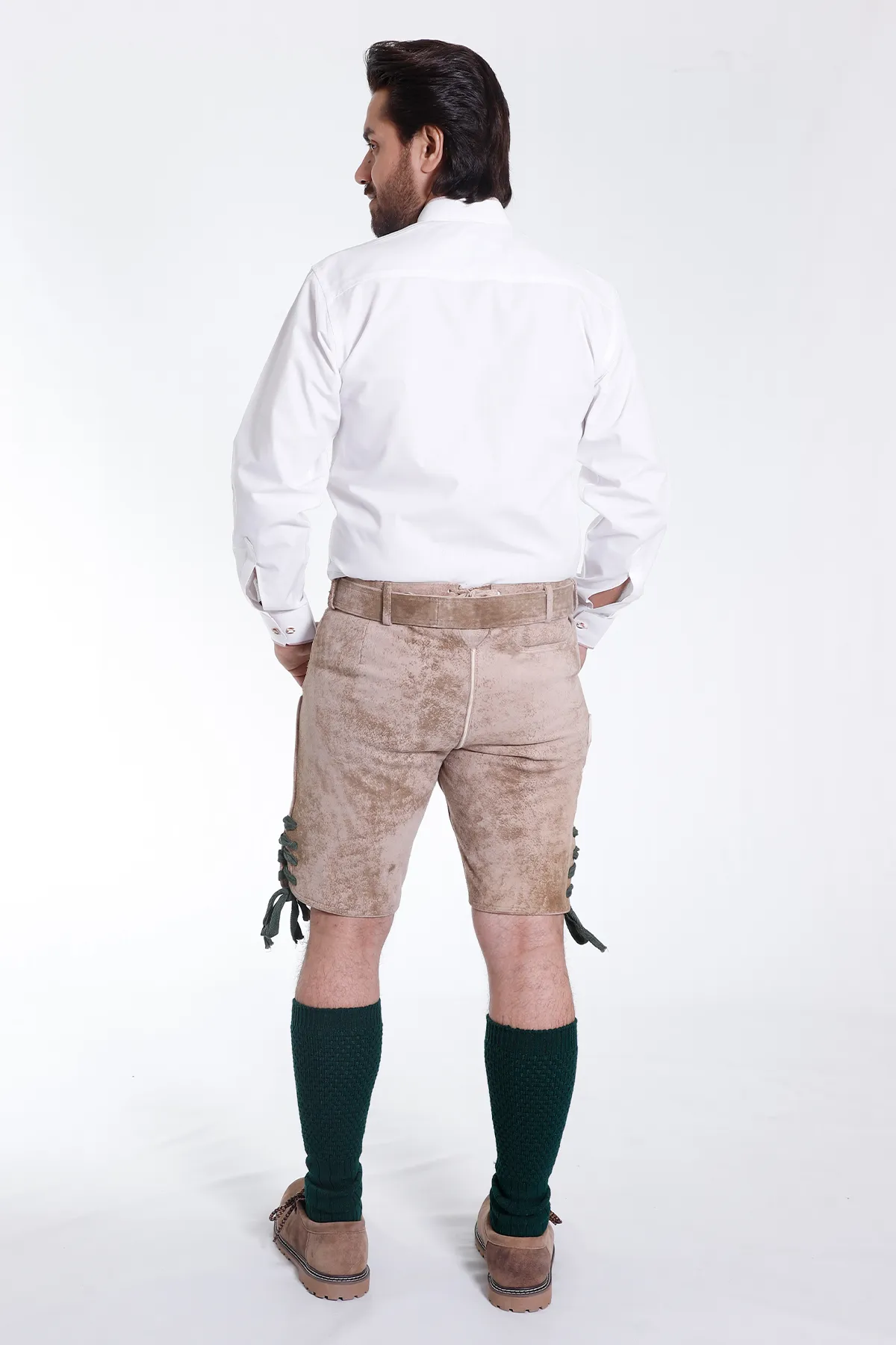 Classic Milky White Mens Shirt with Red Piping - Image 4