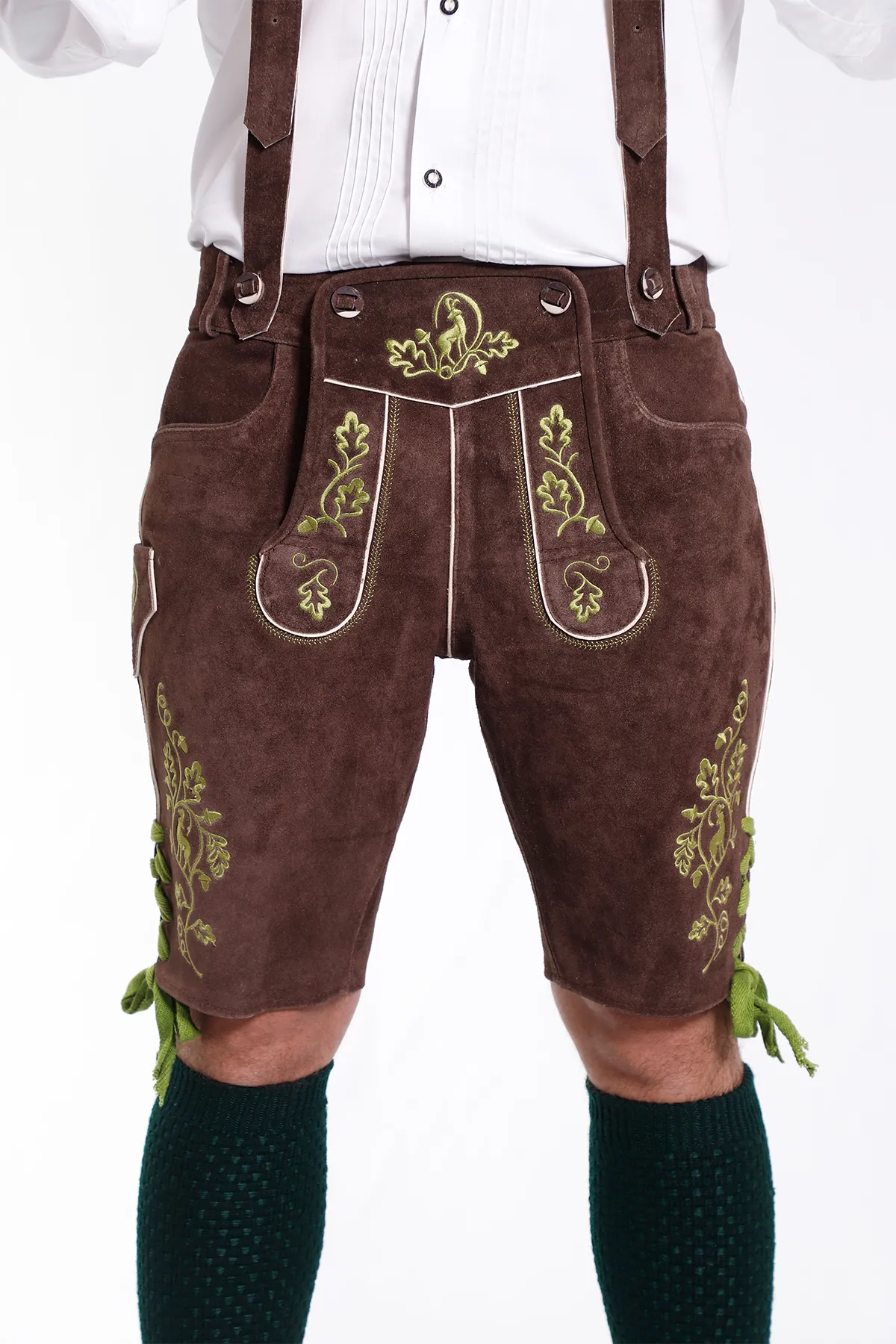 Classic Walnut Brown Lederhosen Attire Set - Image 3