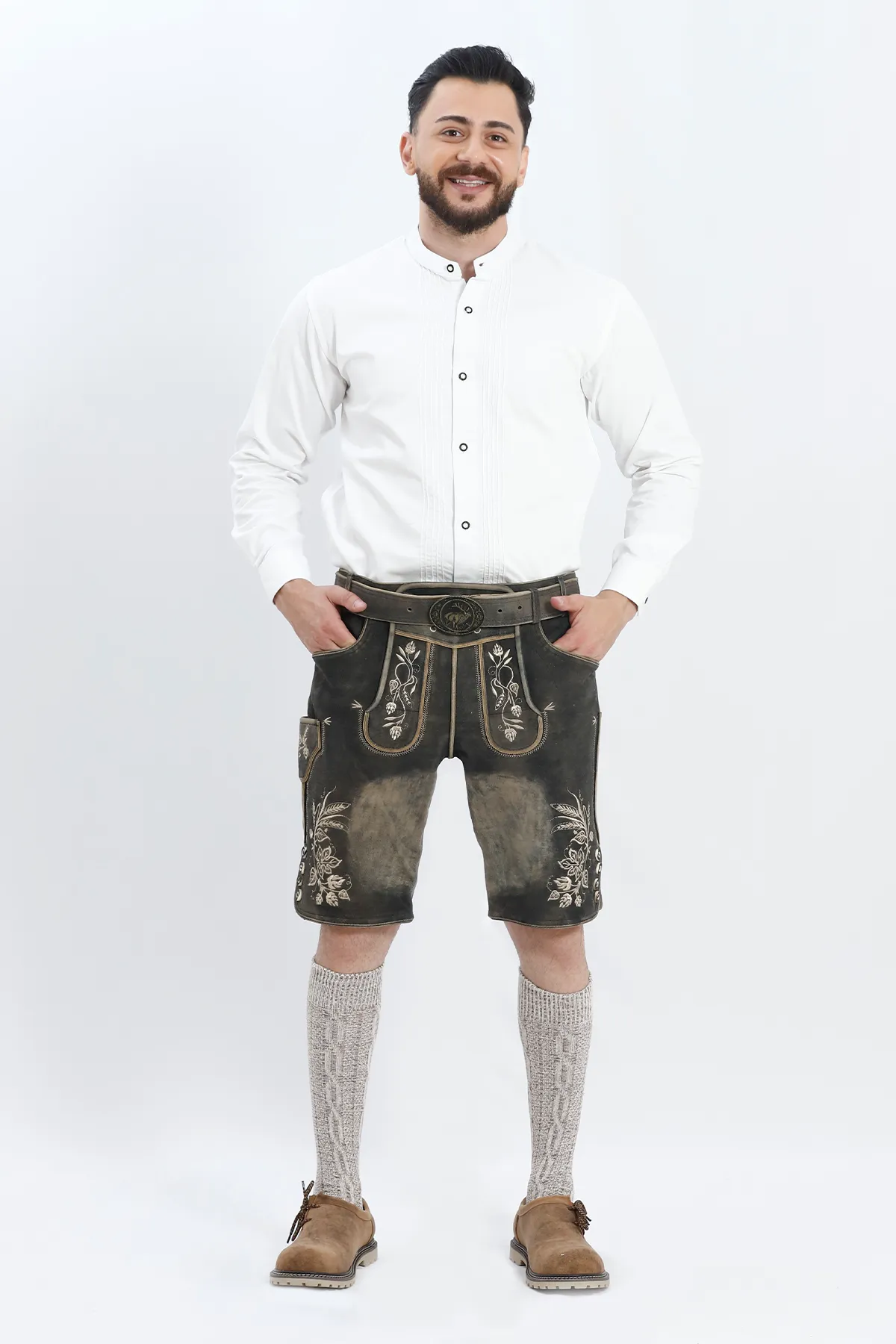 Classic Walnut Brown Lederhosen Attire Set - Image 6