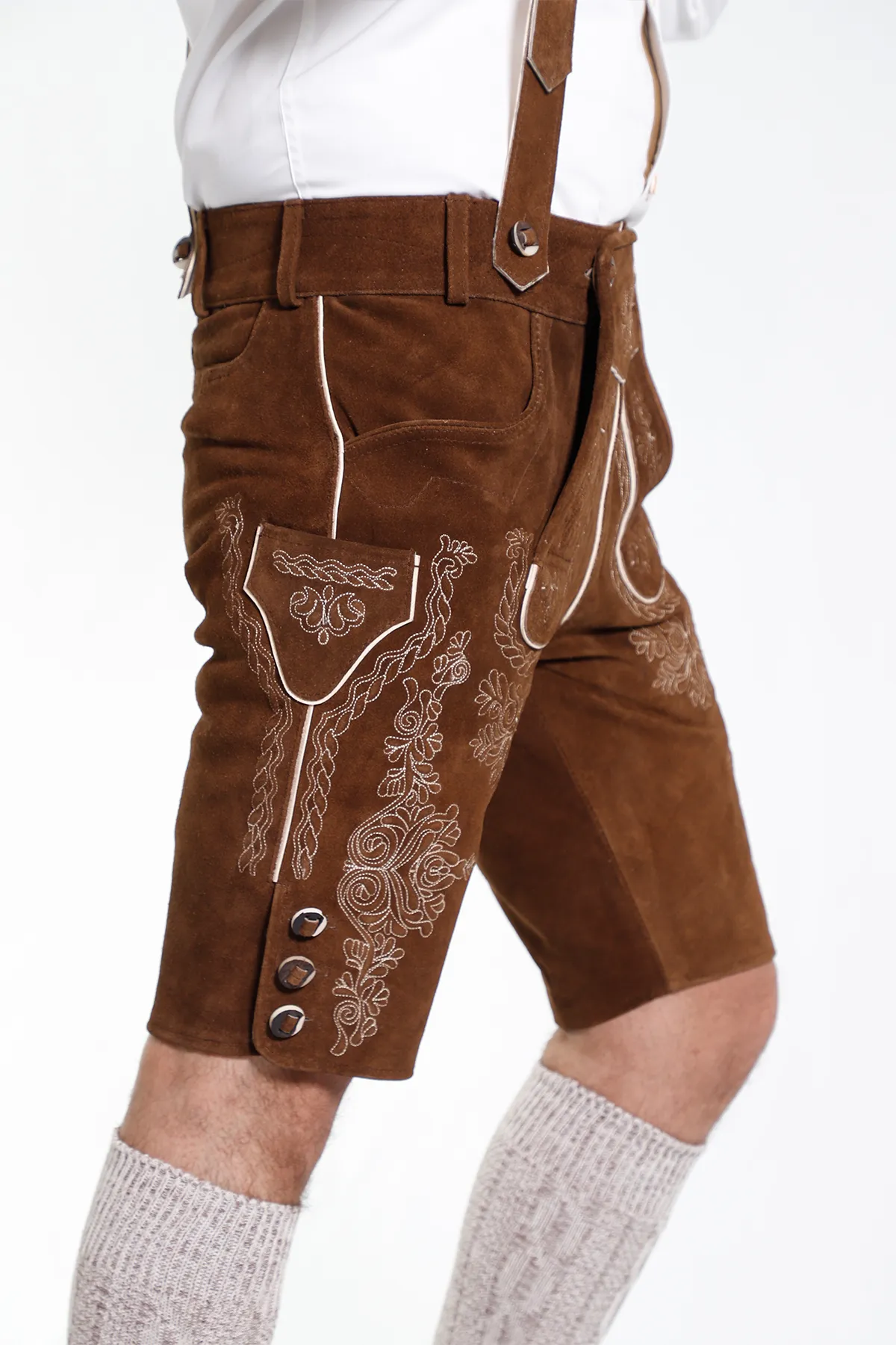 Classy Finished Bavarian Lederhosen Tan Brown - Image 4