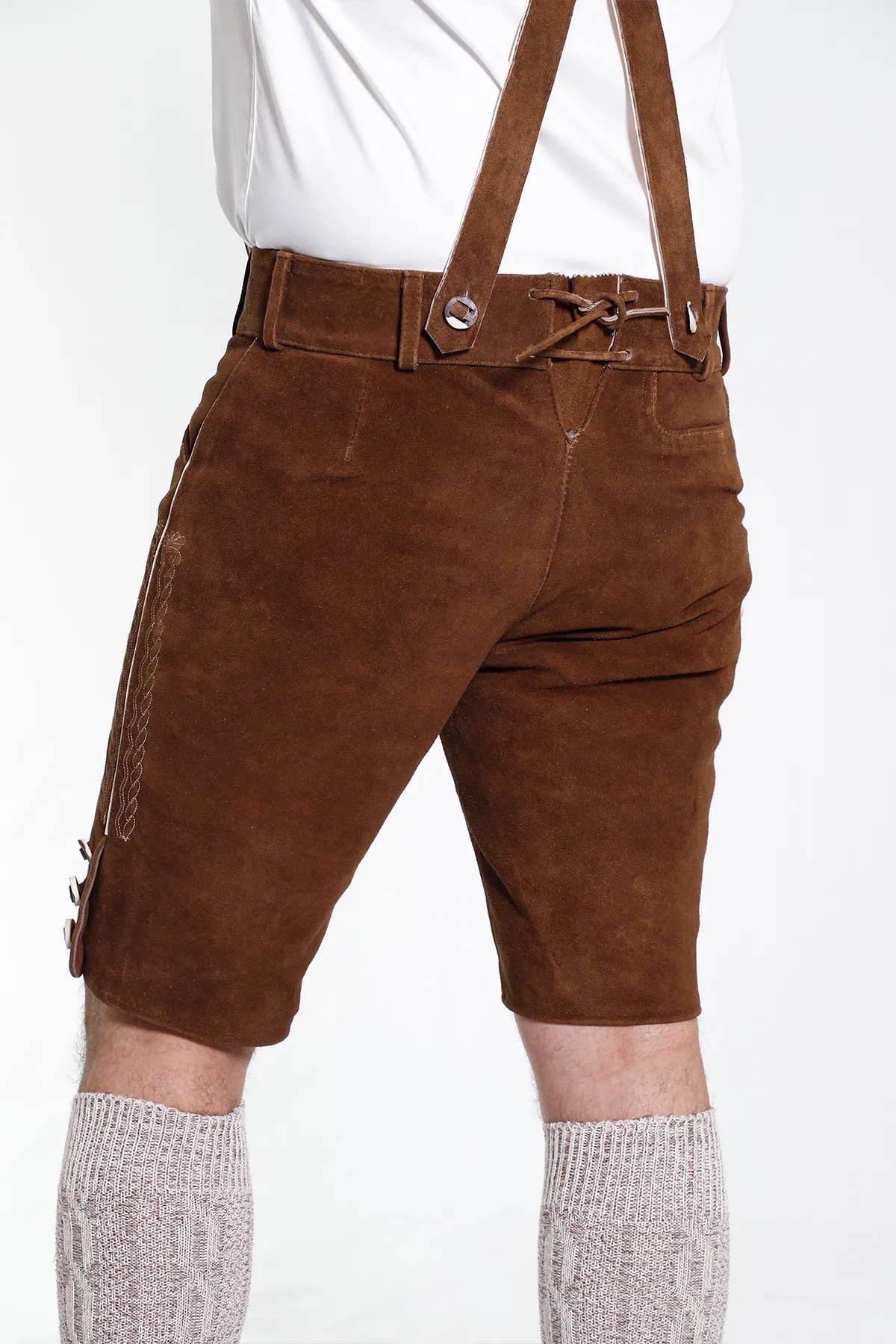 Classy Finished Bavarian Lederhosen Tan Brown - Image 6