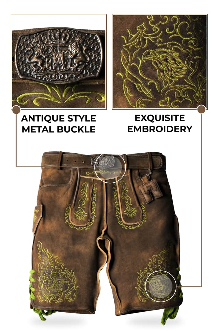 Comfortable Bavarian Lederhosen Vintage Classic Oktoberfest Outfit Sets - Image 3