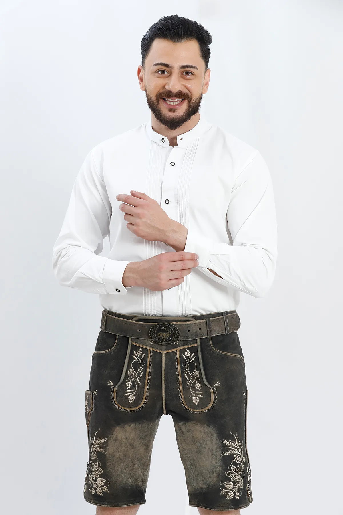Premium German Lederhosen Men Black Rust - Image 3