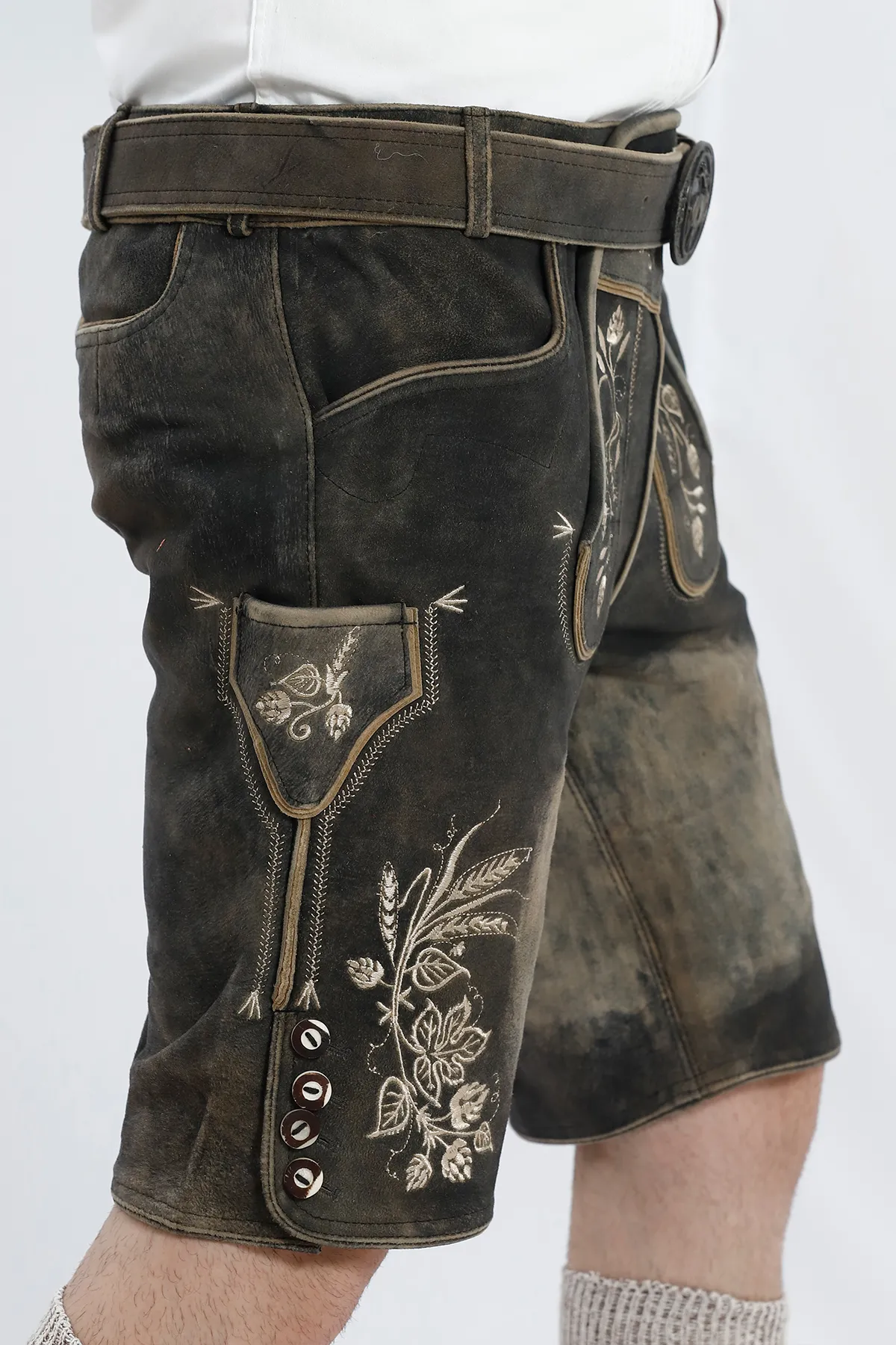 Premium German Lederhosen Men Black Rust - Image 4