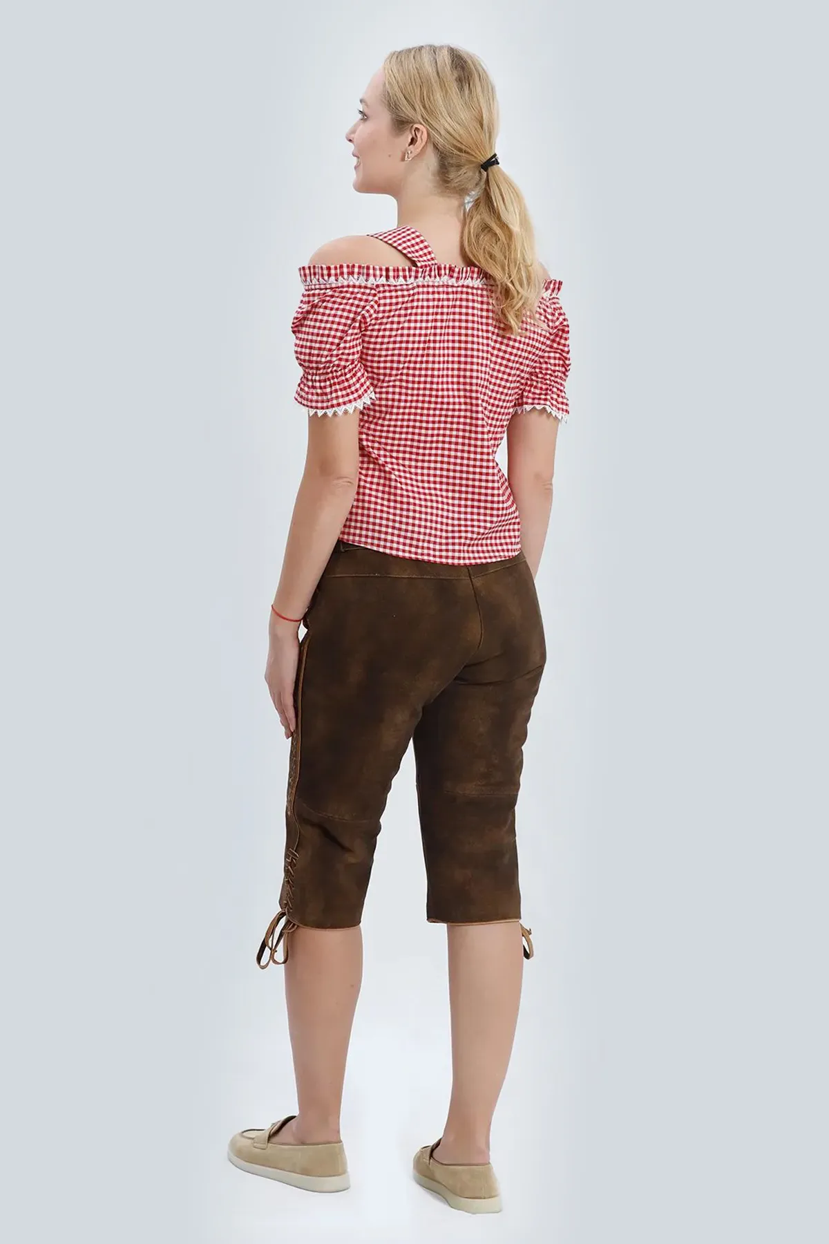 Delicate Embroidered Women Long Lederhosen - Image 5