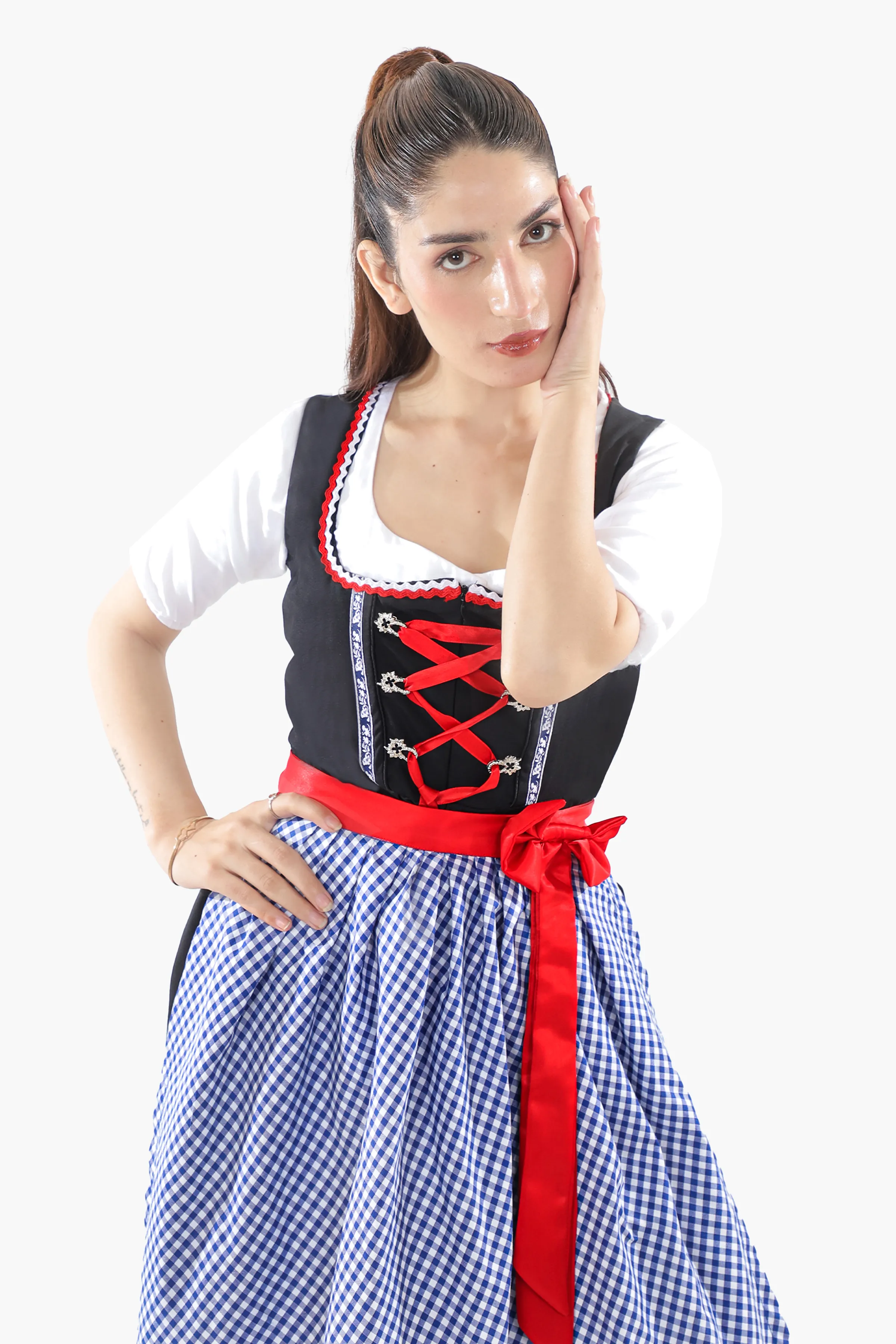 Denim Blue Midi German Dirndl - Image 3