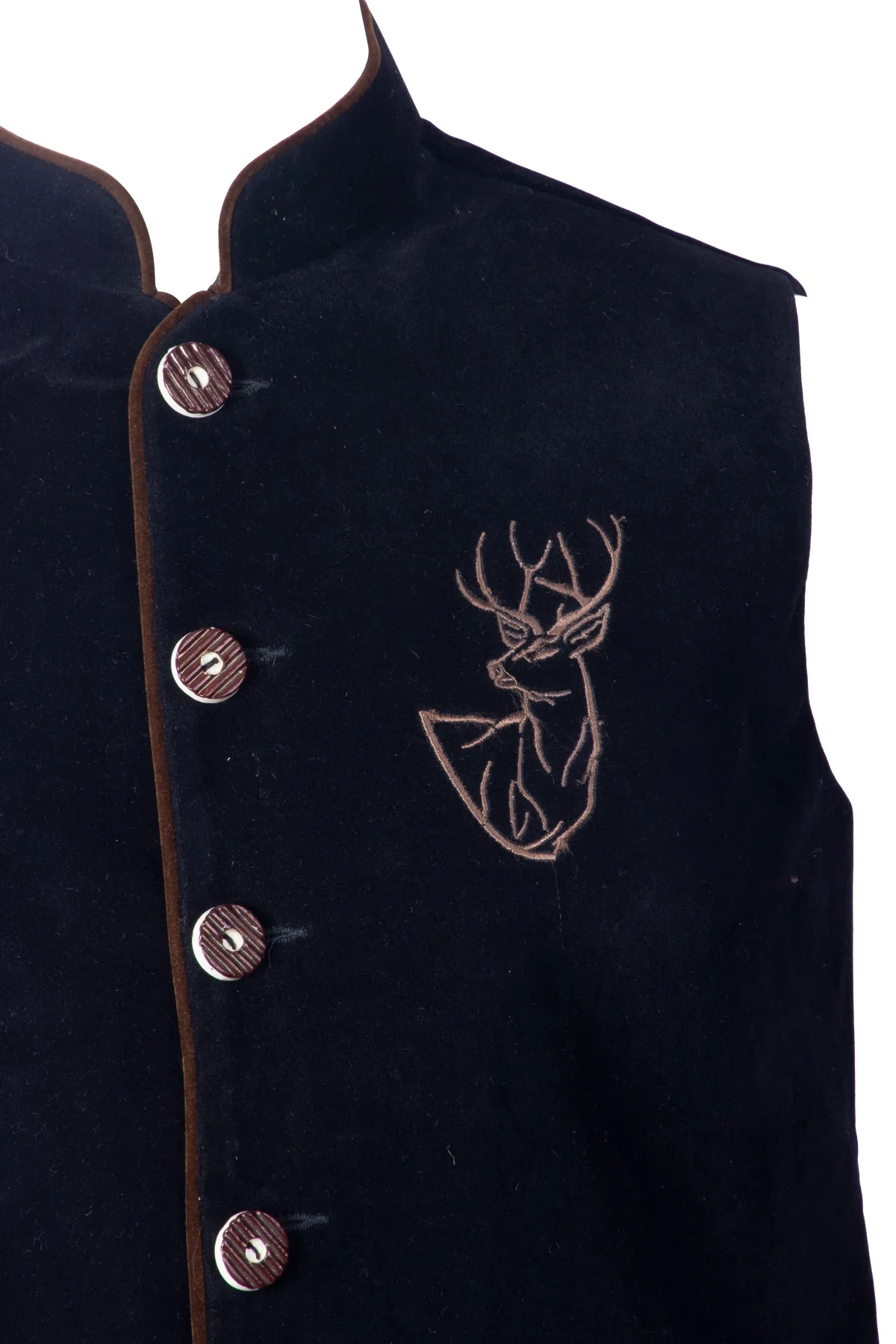 Embroidered German Waistcoat Dull Black - Image 3