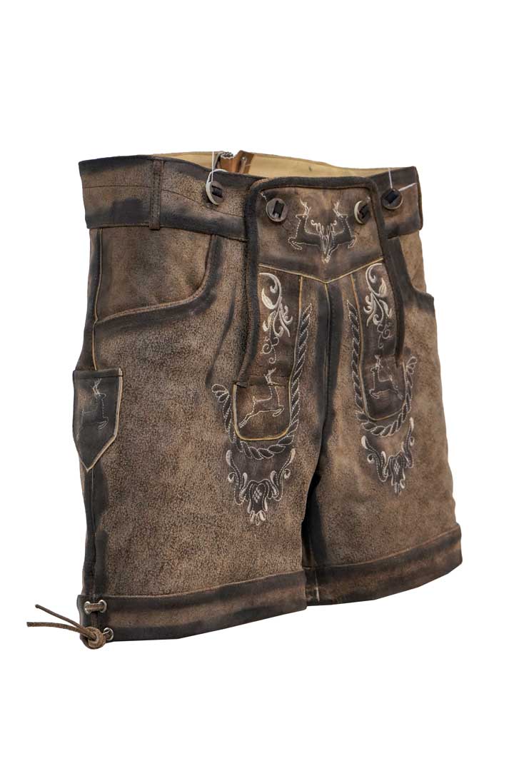 Embroidered Lederhosen for Women Coffee Brown - Image 11