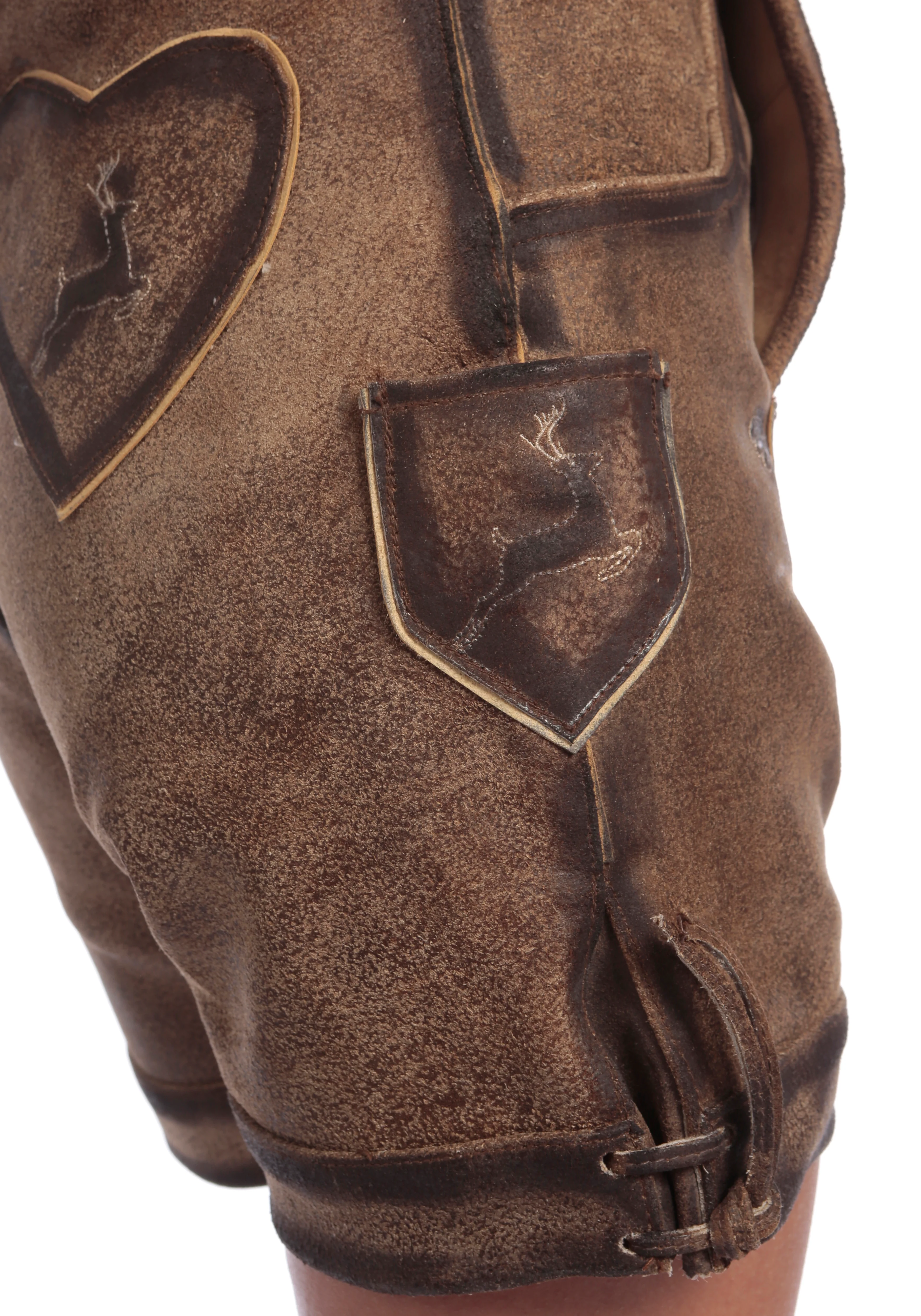 Embroidered Lederhosen for Women Coffee Brown - Image 5
