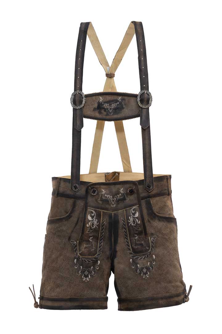 Embroidered Lederhosen for Women Coffee Brown - Image 7