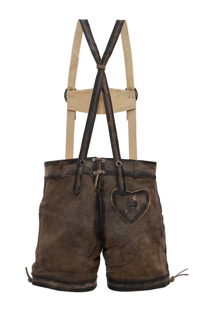 Embroidered Lederhosen for Women Coffee Brown - Image 8