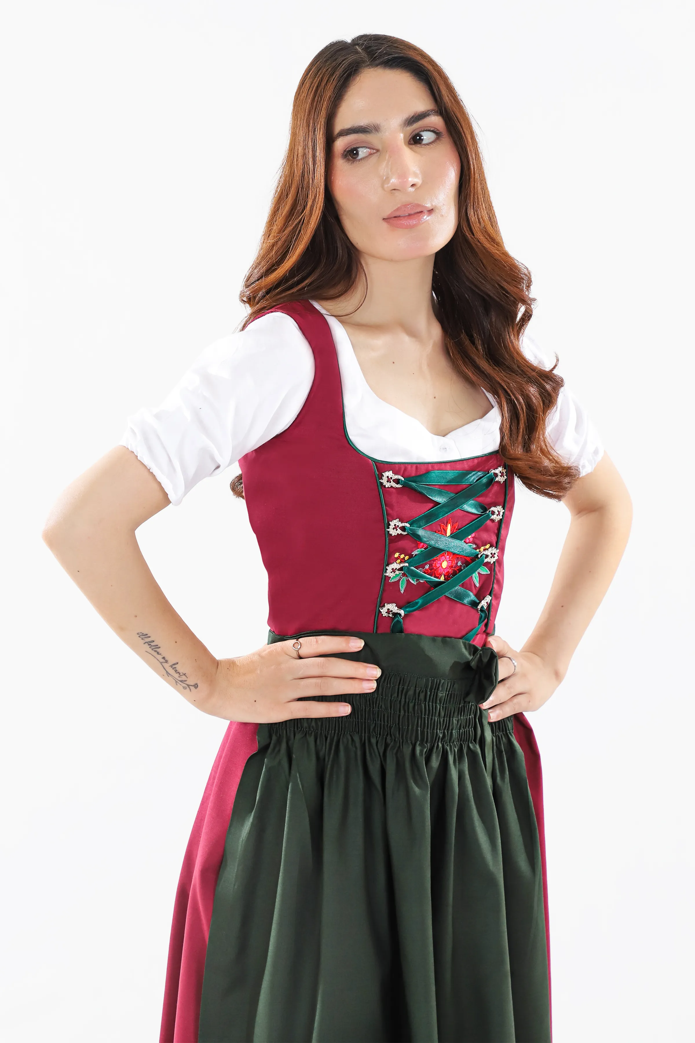 Enchanted Bavarian Dirndl Dress Wild Berry Bloom - Image 4