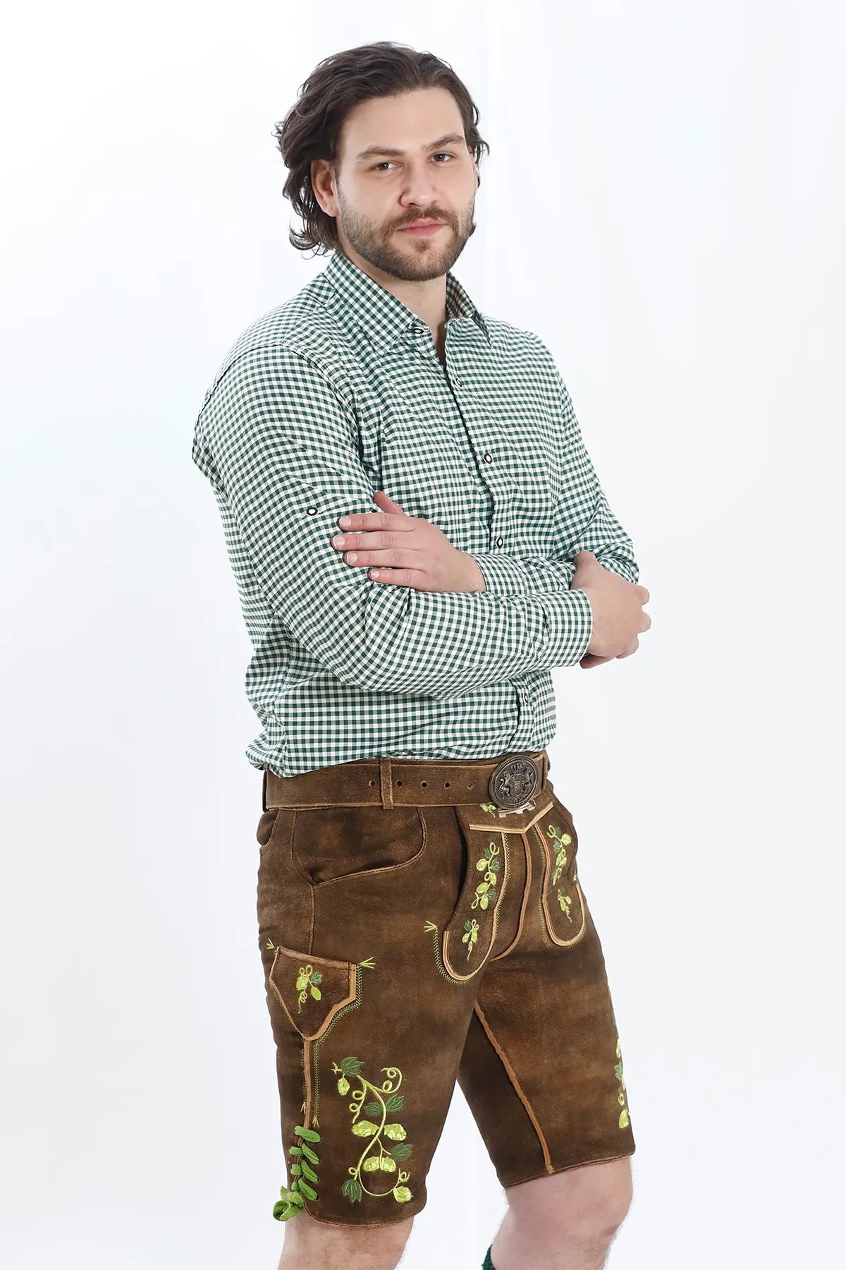 Forest Brown Bavarian Men's Lederhosen - Image 3
