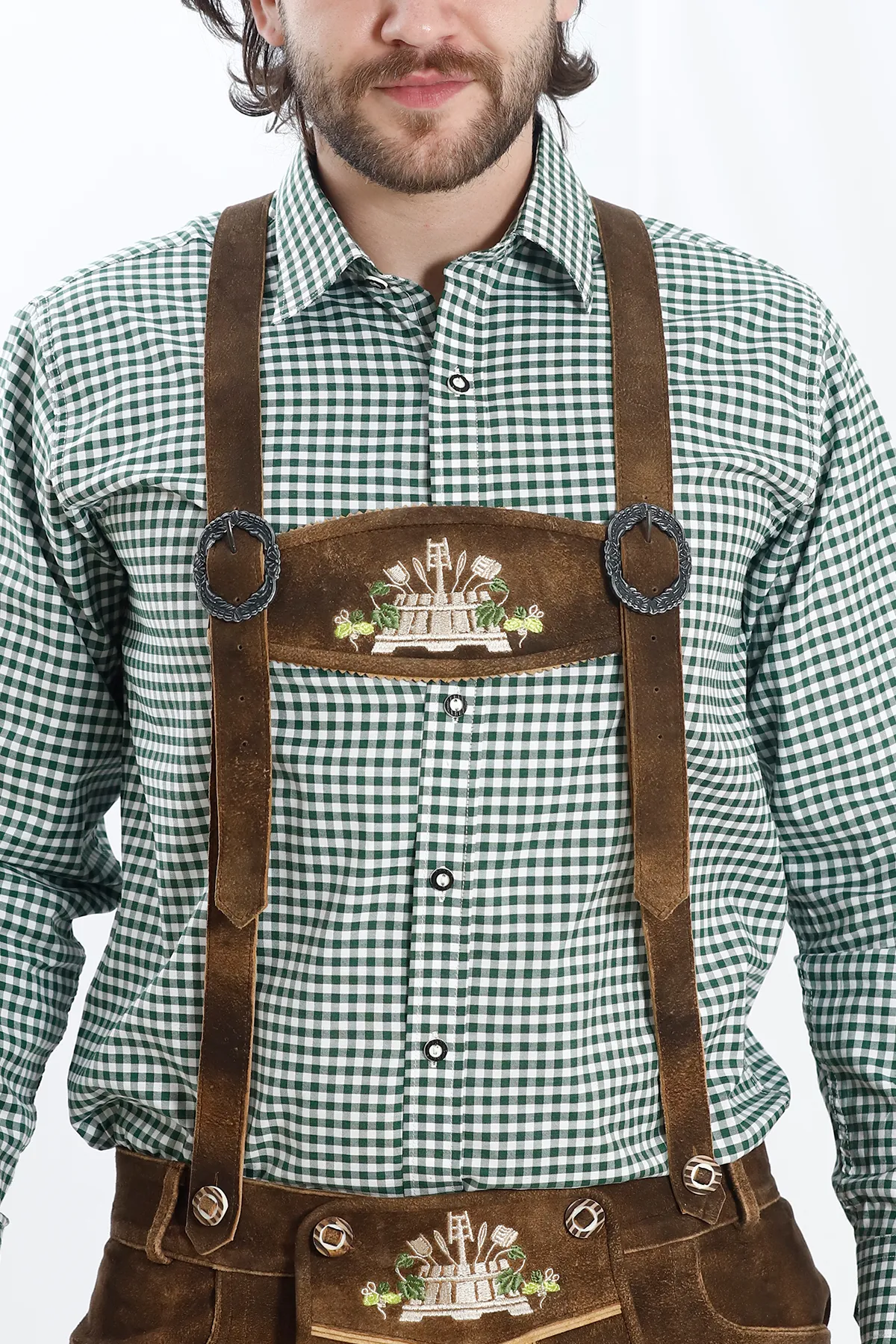 Forest Brown Bavarian Men's Lederhosen - Image 6