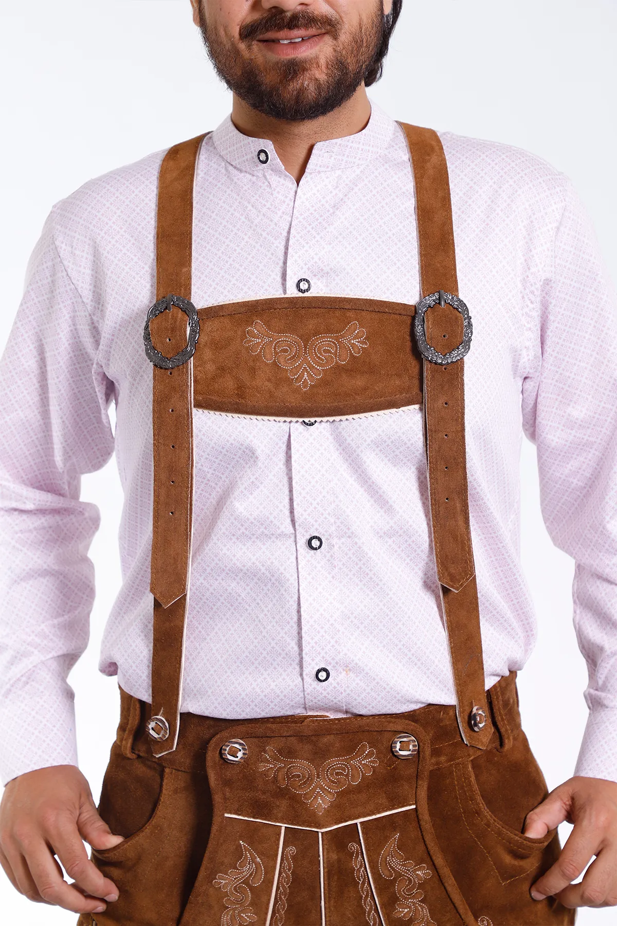Genuine Bavarian Lederhosen for Men Hazelnut Brown - Image 5