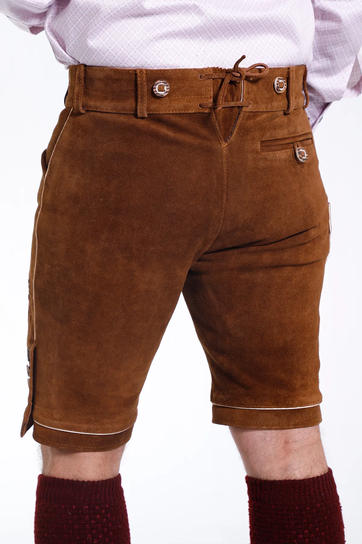 Genuine Bavarian Lederhosen for Men Hazelnut Brown - Image 6