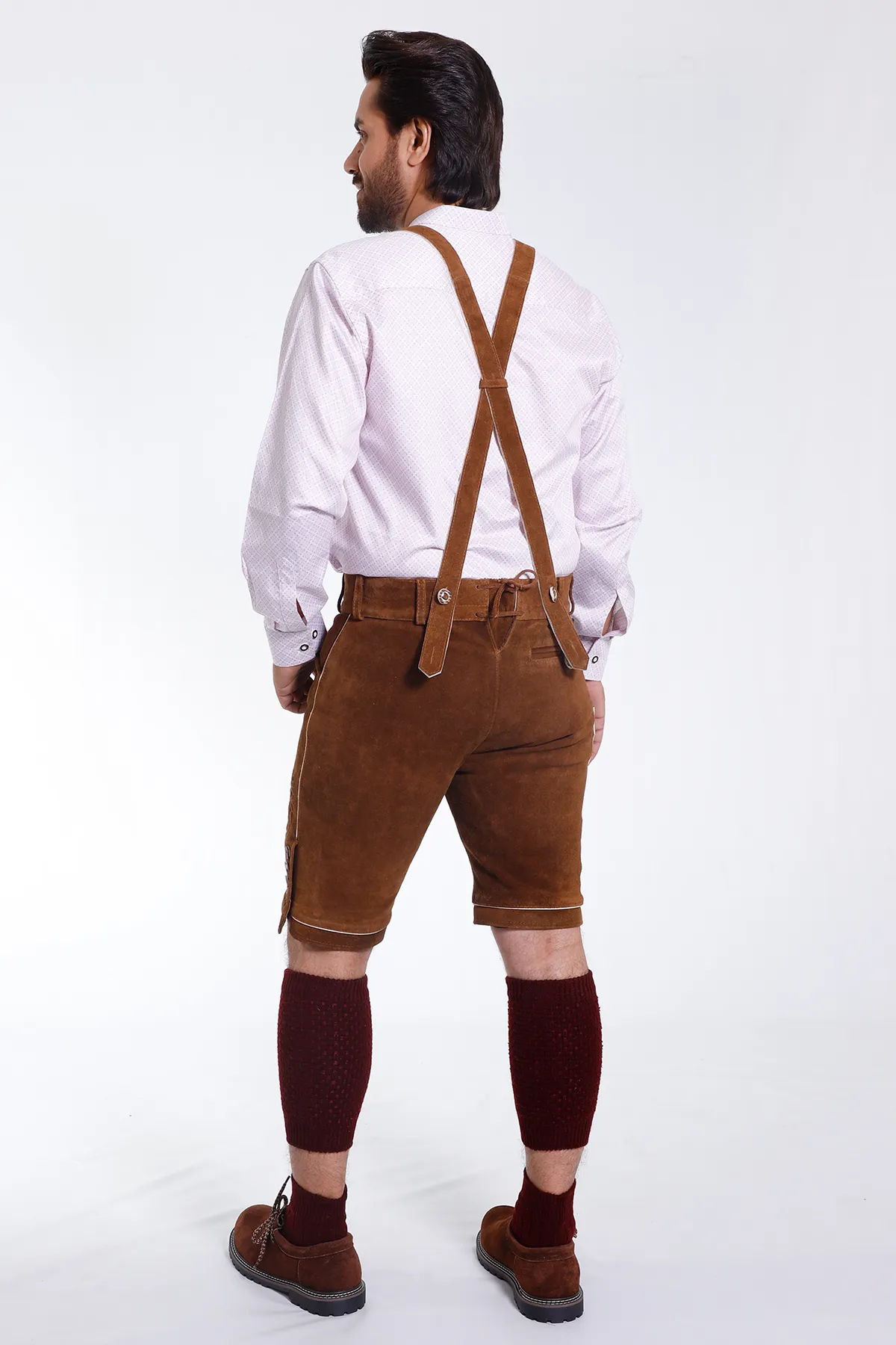 Genuine Bavarian Lederhosen for Men Hazelnut Brown - Image 7