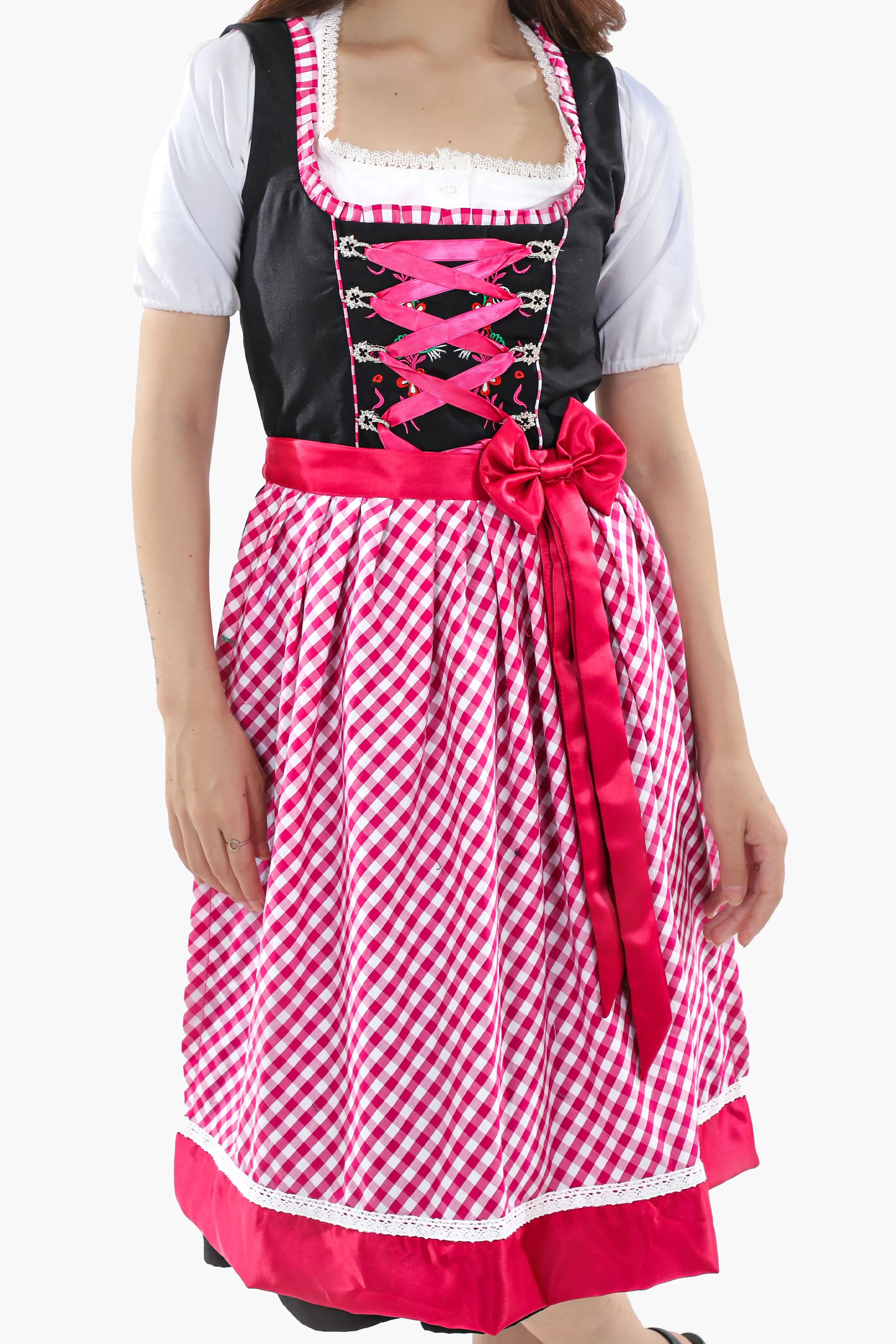 German Dirndl Amara Black Pink - Image 3
