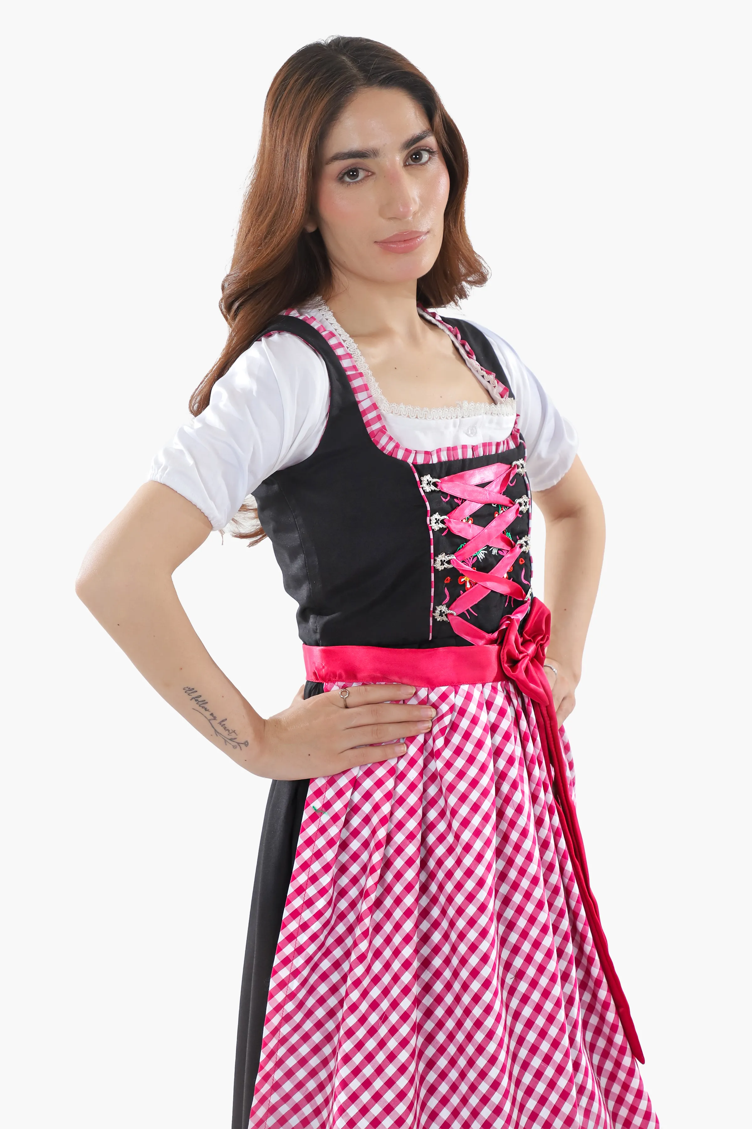 German Dirndl Amara Black Pink - Image 5