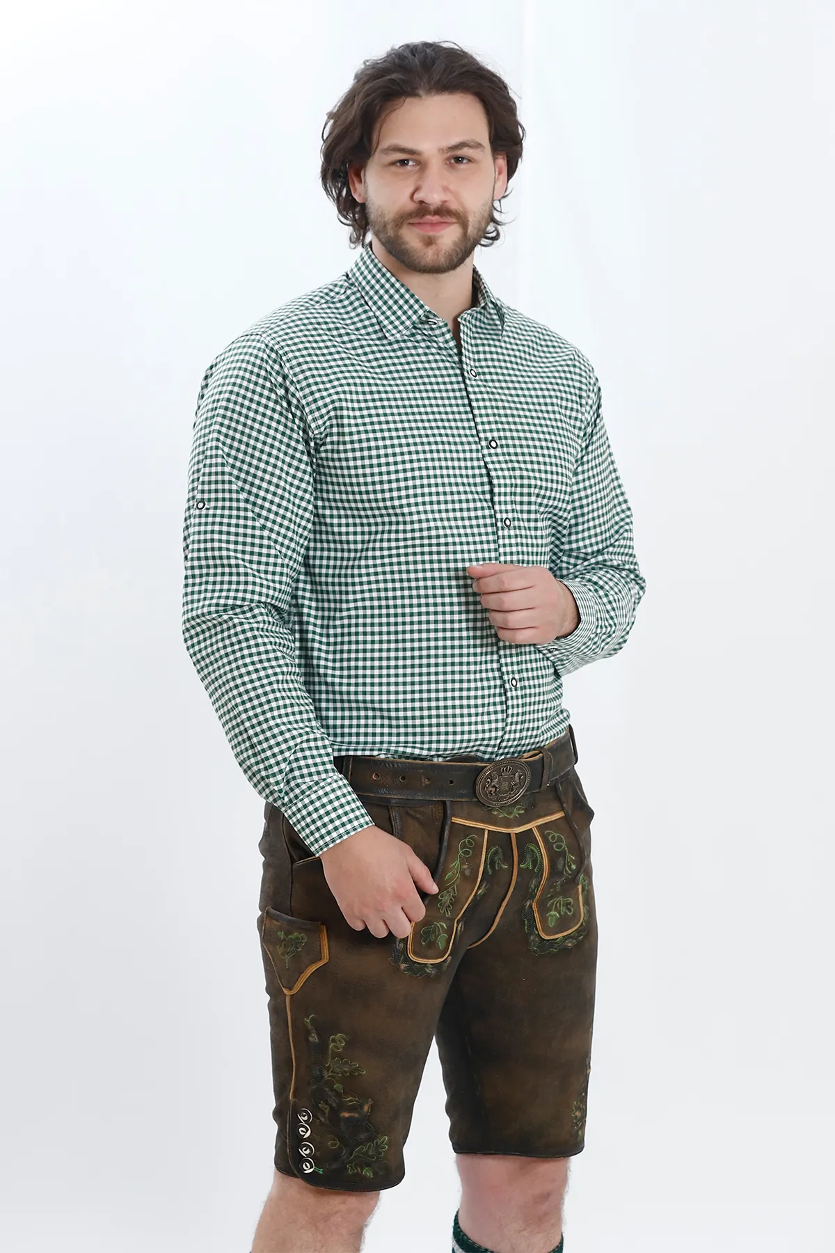 German Lederhosen Men Shorts Ash Brown - Image 3