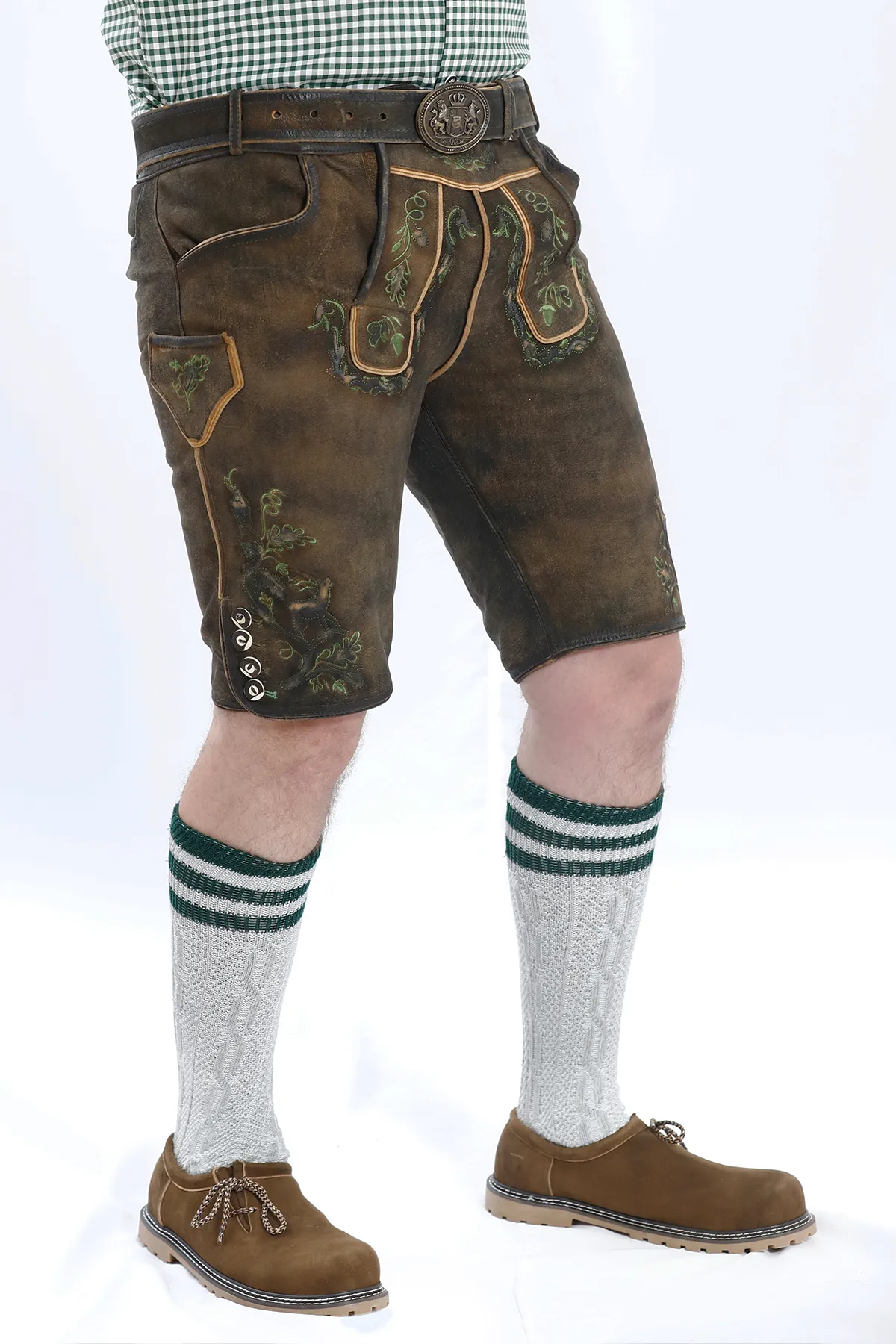 German Lederhosen Men Shorts Ash Brown - Image 4