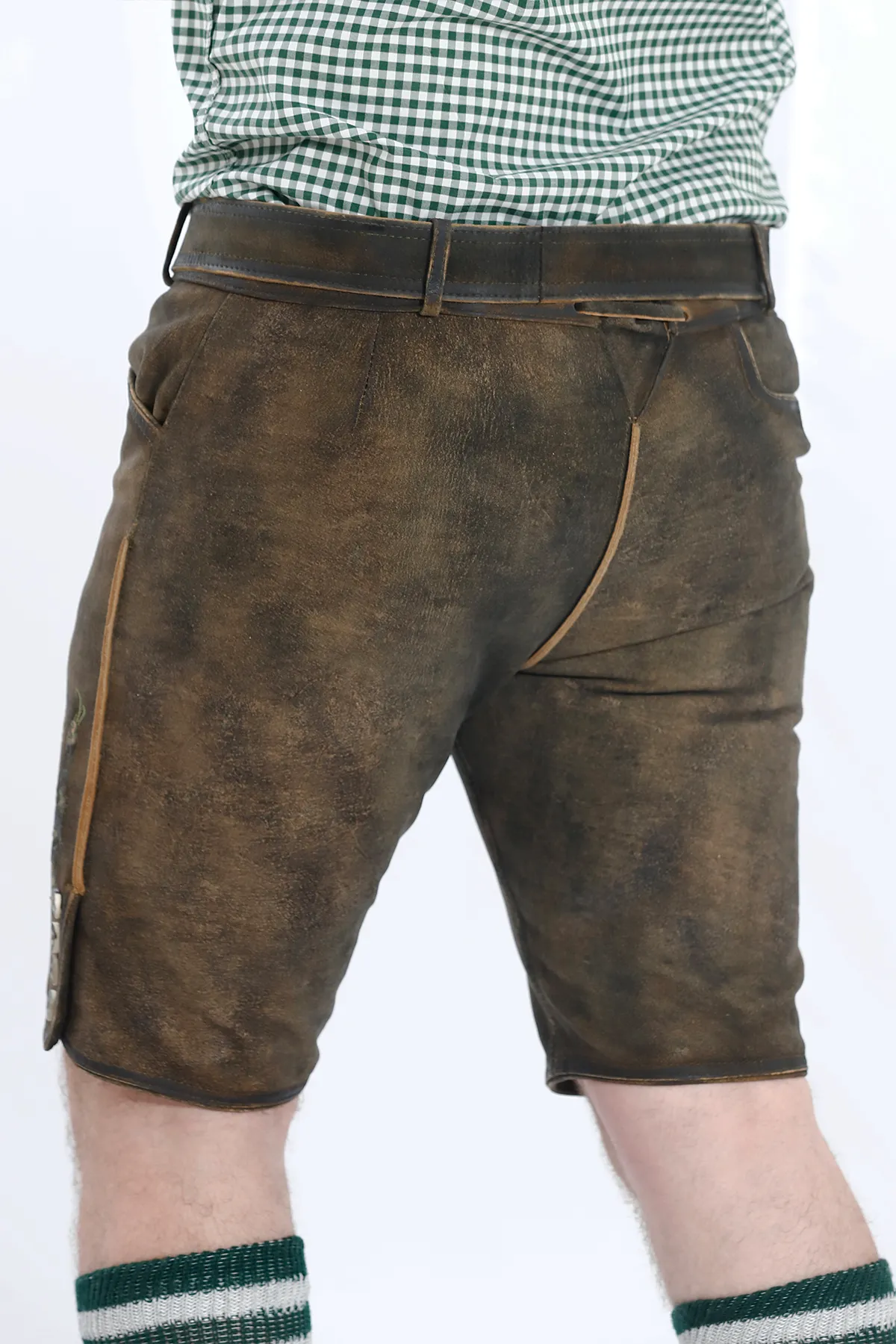 German Lederhosen Men Shorts Ash Brown - Image 5