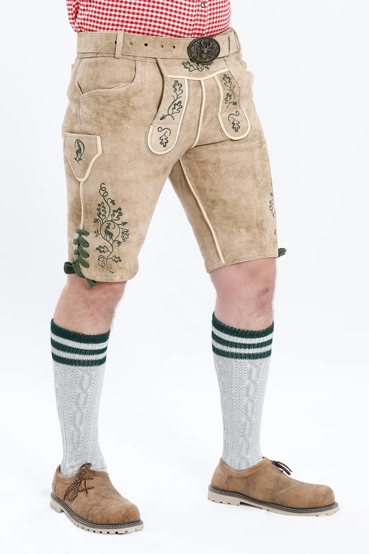 Handcrafted Oktoberfest Lederhosen in Pearly White - Image 5