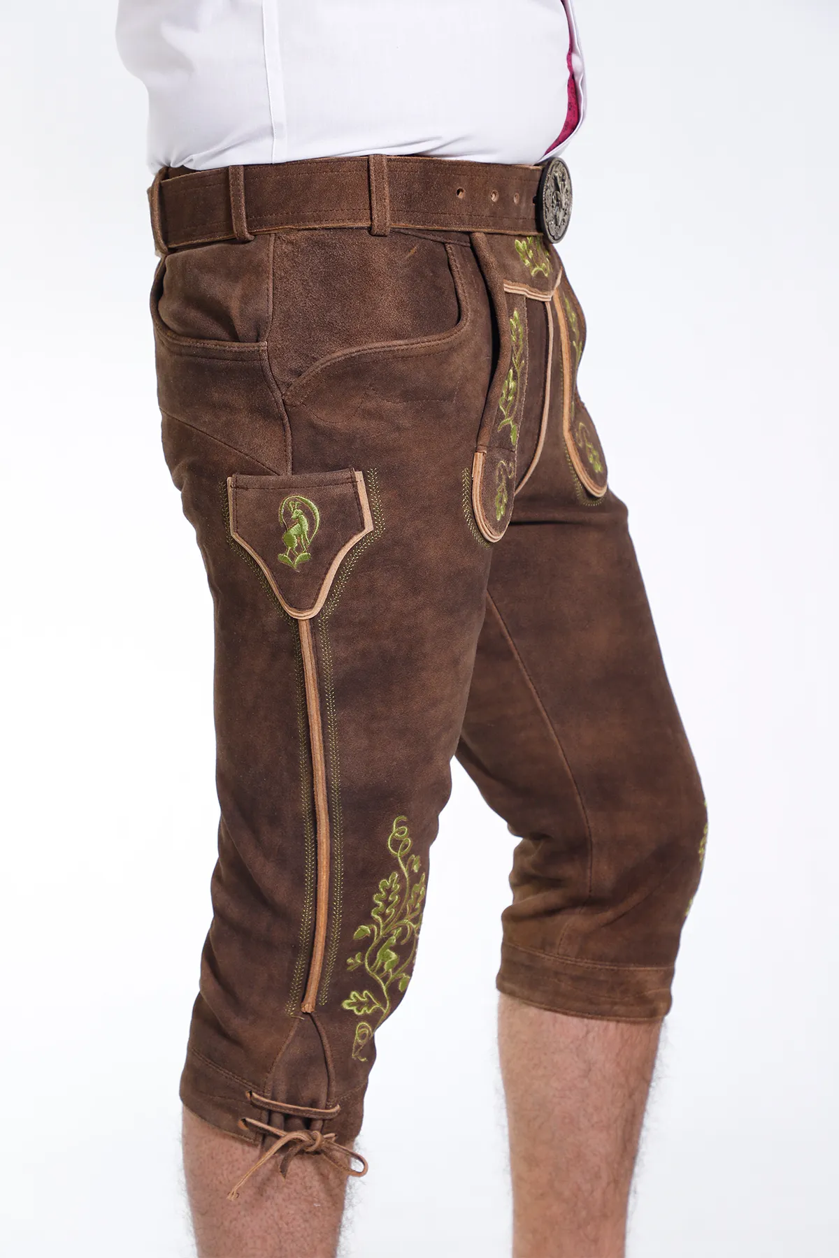 Knee Length Brown Lederhosen for Men - Image 4