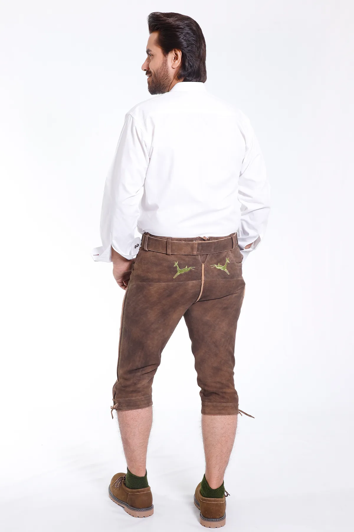 Knee Length Brown Lederhosen for Men - Image 6