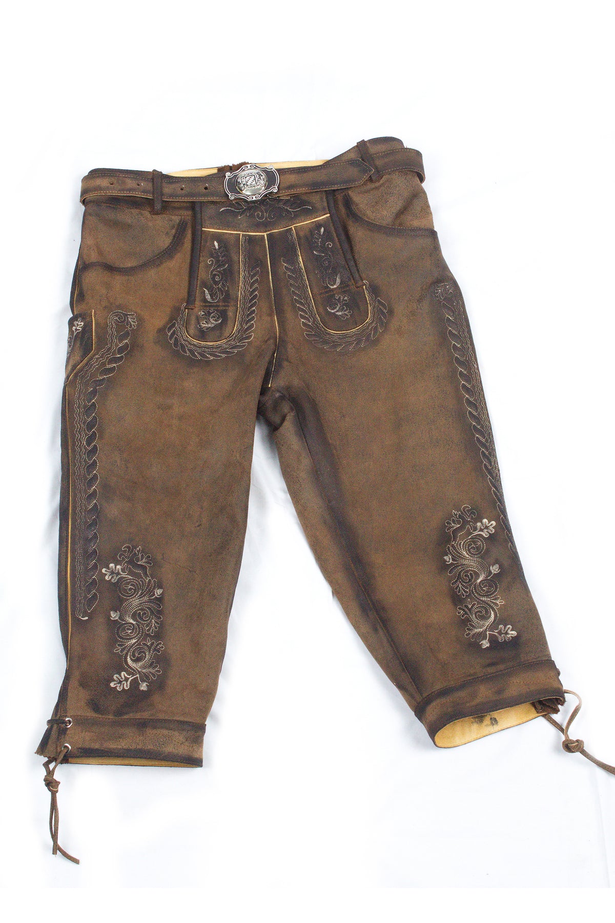 Knee Long Trachten Bundhosen Dark Brown - Image 3