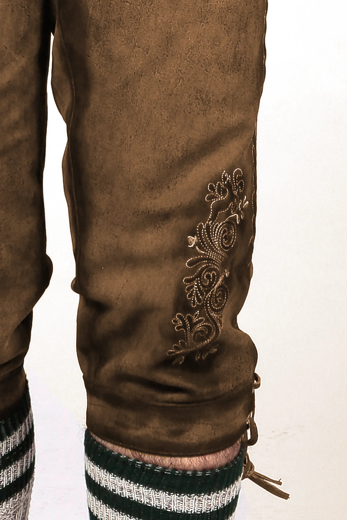 Knee Long Trachten Bundhosen Dark Brown - Image 6