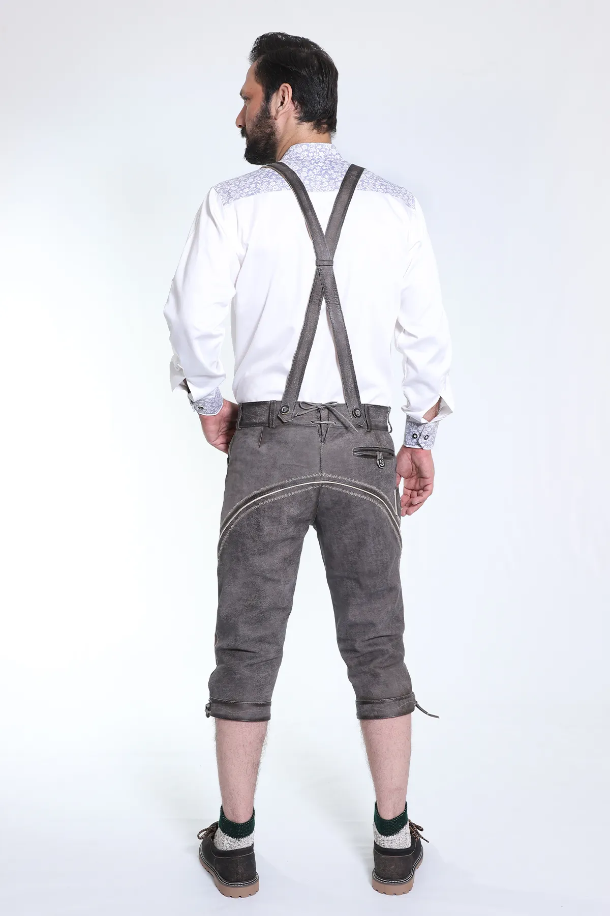 Knee Long Trachten Bundhosen Dark Gray - Image 7
